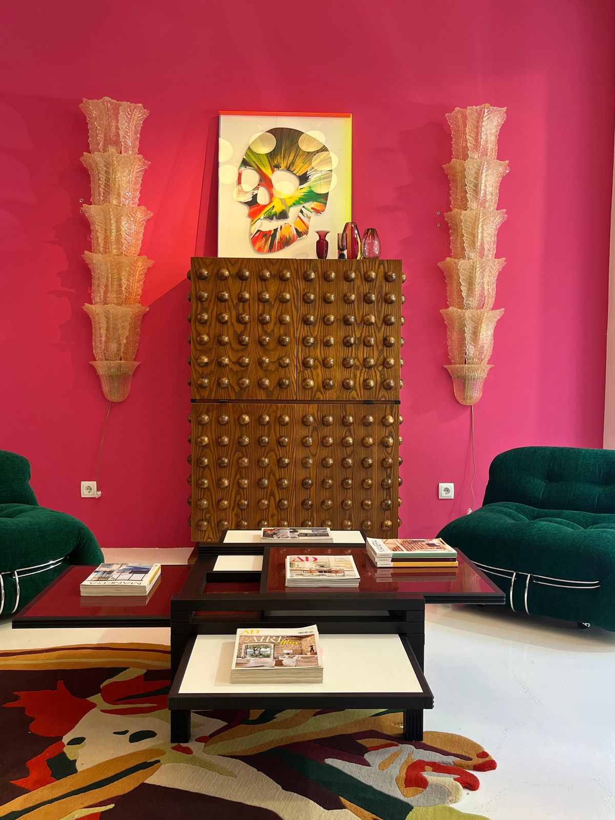 photo furniture Brutalist Style Italian Dry Bar Made Of Wood And Glass, Drinks Cabinet