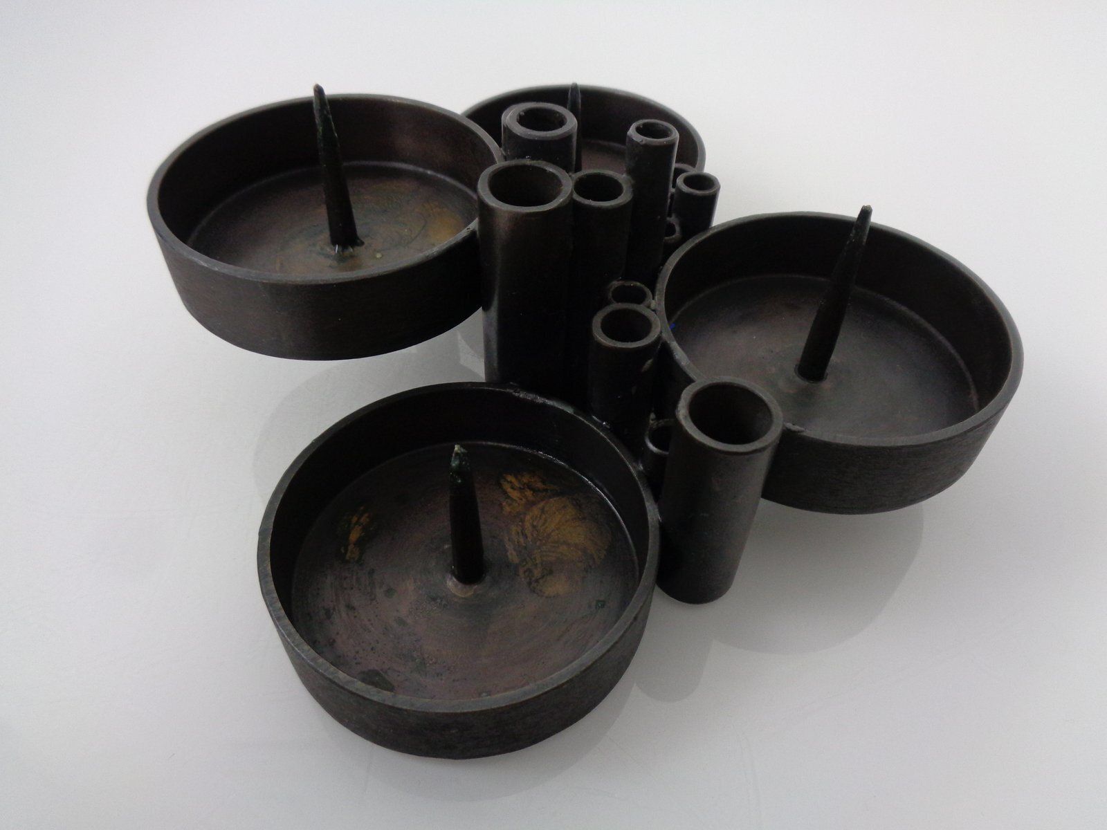 Brutalist Bronze Candleholder By Manfred Bergmeister For Ebersberg, Germany, 1960s photo furniture