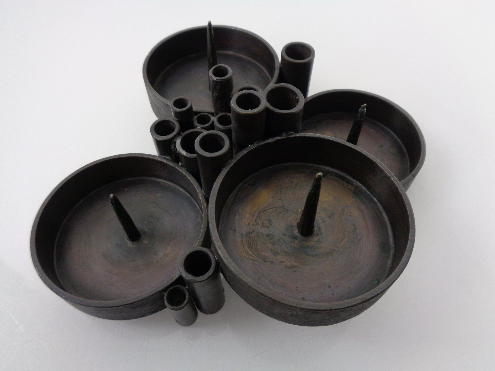 392.0 Brutalist Bronze Candleholder By Manfred Bergmeister For Ebersberg, Germany, 1960s photo