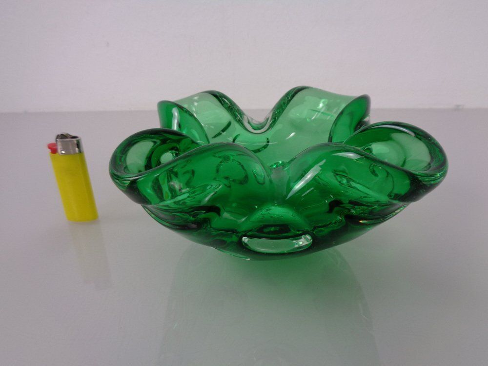 Green Sommerso Murano Glass Ashtray, Italy, 1960s photo furniture