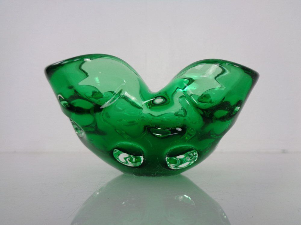 Green Sommerso Murano Glass Ashtray, Italy, 1960s photo vintage