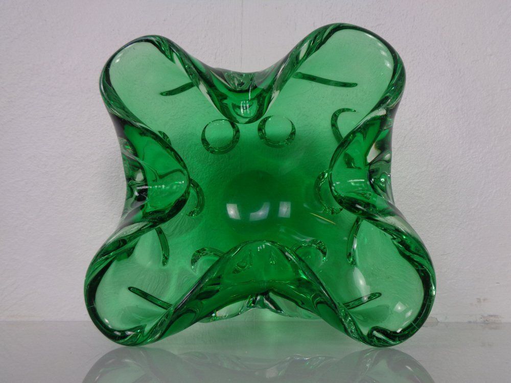 photo vinterior Green Sommerso Murano Glass Ashtray, Italy, 1960s