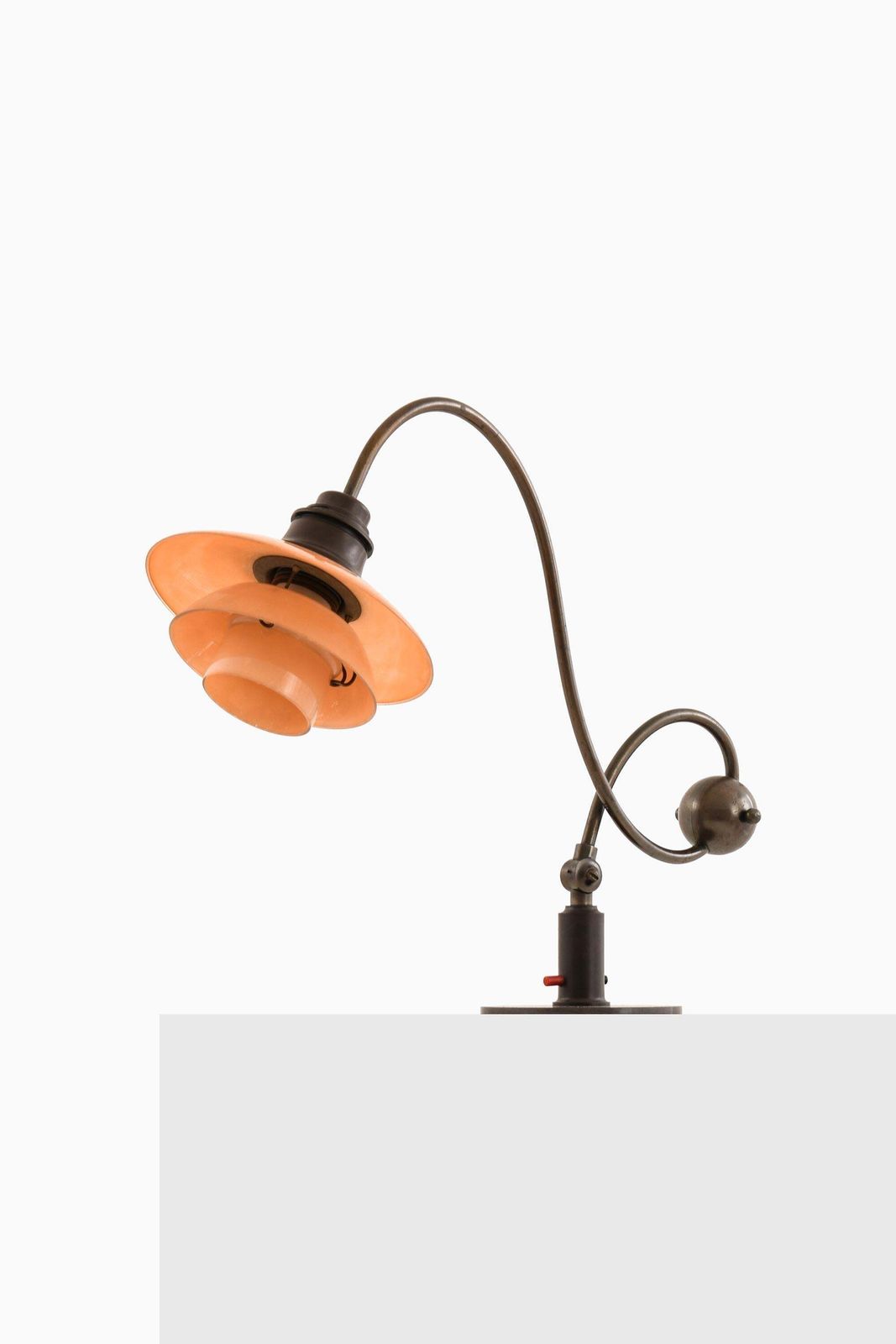 Ph Piano Table Lamp In Brass And Glass By Poul Henningsen, 1930s photo vintage