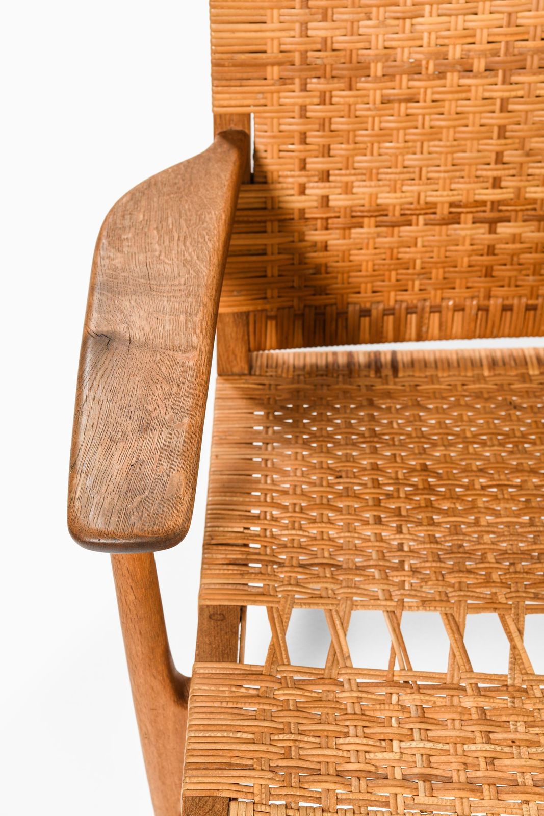 Easy Chair In Cane And Oak By Hans Wegner, 1949 photo for sale