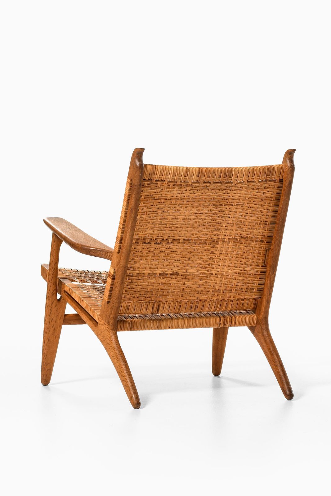 Easy Chair In Cane And Oak By Hans Wegner, 1949 photo vinterior
