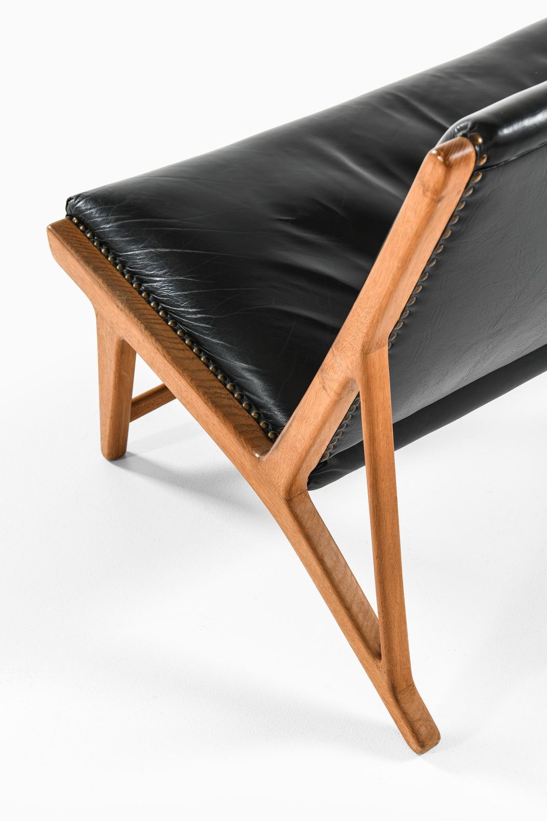 Sofa In Leather And Oak By Hans Wegner, 1949 photo buy