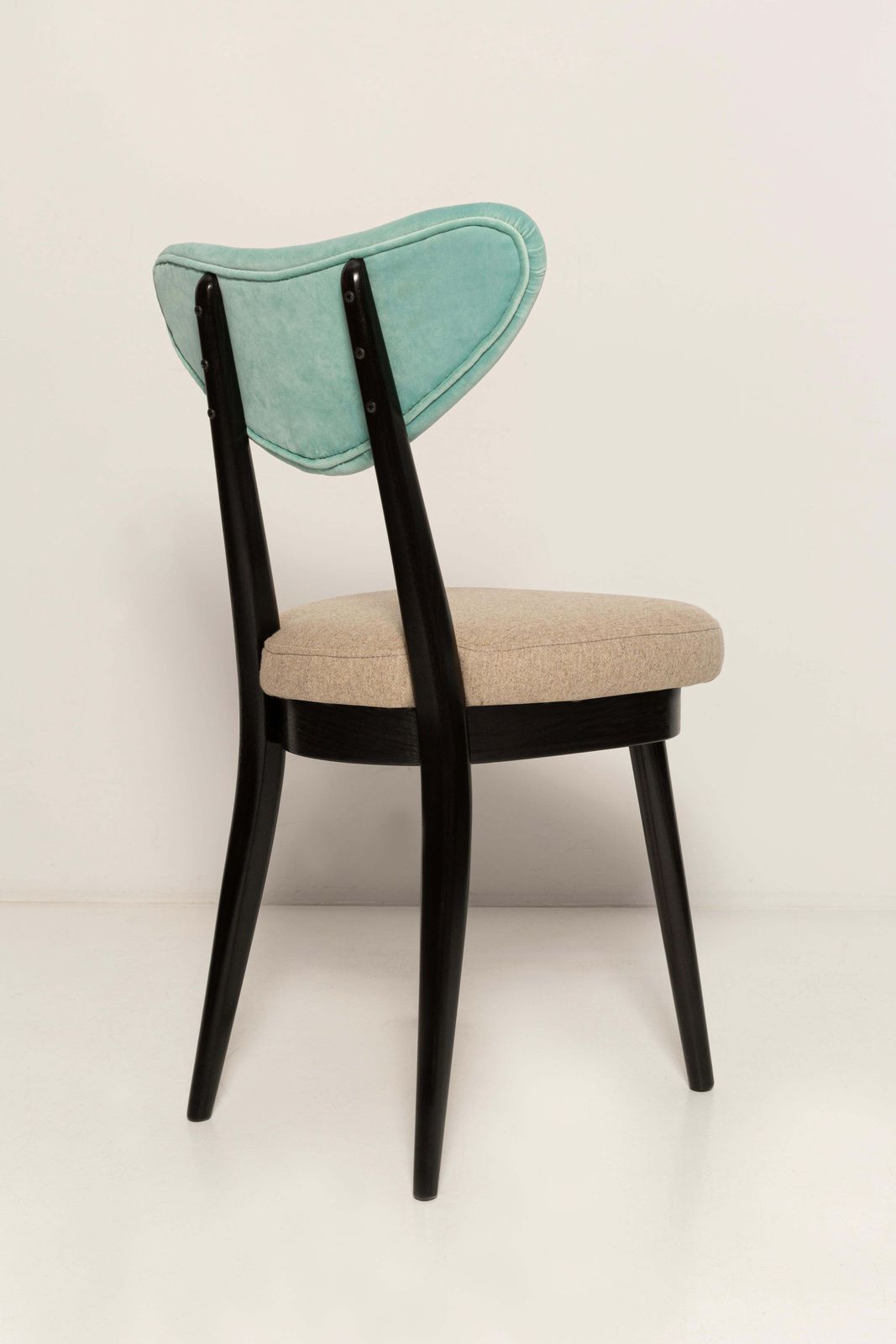 Mid Century Beige Green Mixed Wool Heart Chair, Europe, 1960s photo 710.0