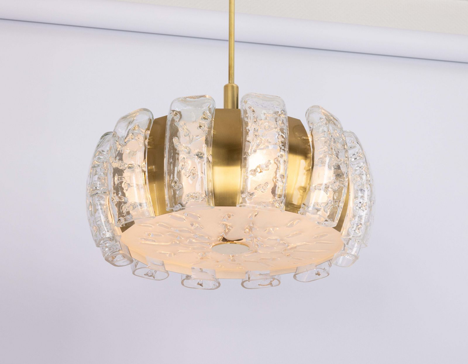 Lighting Stunning Doria Ice Glass Tubes Chandelier, Germany, 1960s photo