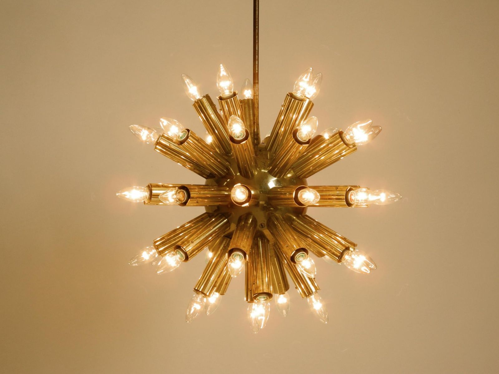 Xxl 1960s Space Age Brass Ceiling Lamp By J.T. Kalmar With 43 Arms  66cm  26" photo 3915.0