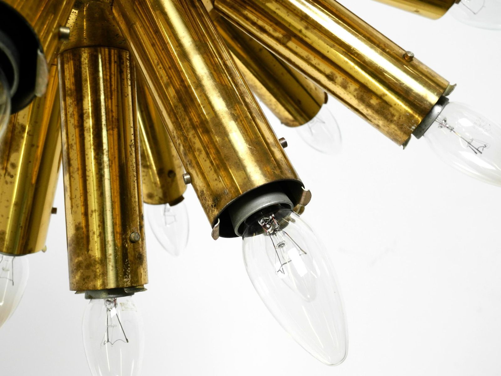 Lighting Xxl 1960s Space Age Brass Ceiling Lamp By J.T. Kalmar With 43 Arms  66cm  26" photo