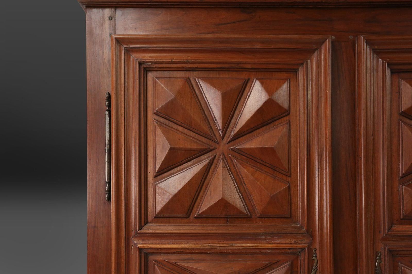 photo furniture French Louis XIII Oak Wardrobe With Geometric Carving, Early 17th Century