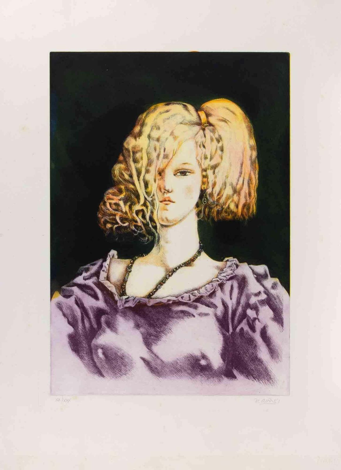 Giovan Battista De Andreisgirl   Etching By Giovan Battista De Andreis   1980s1980s