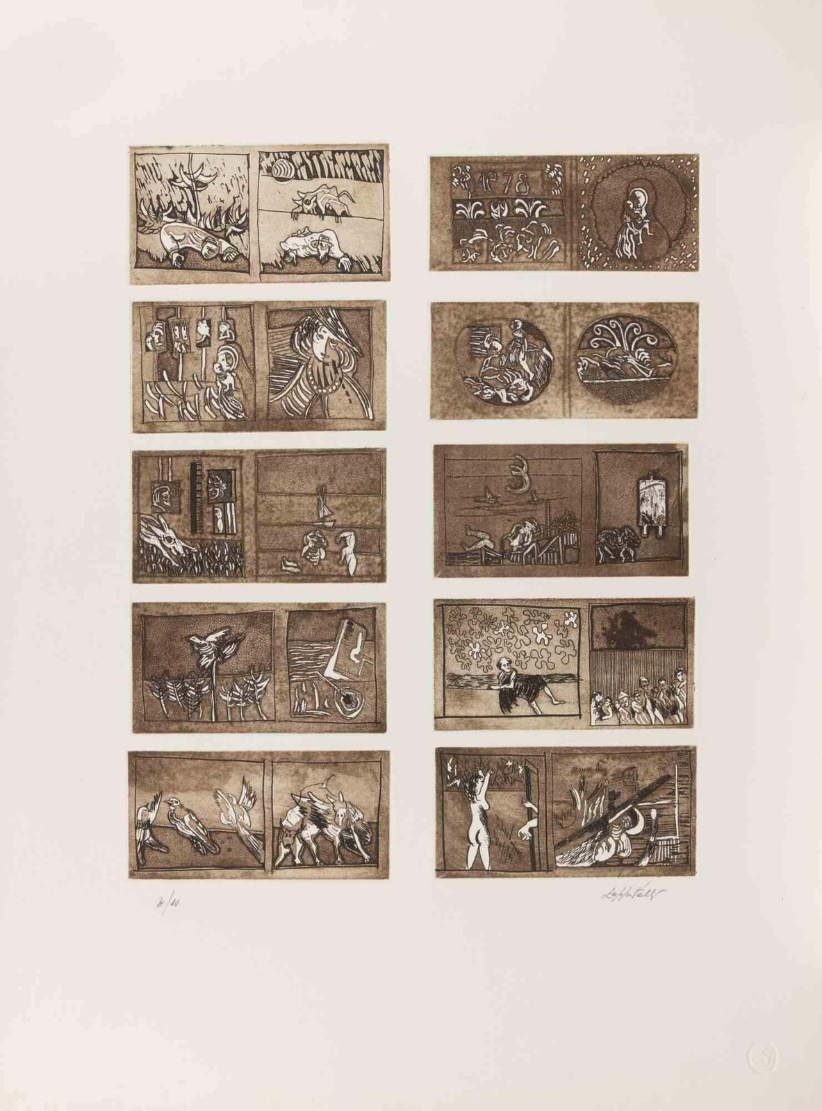 Mariangelo Zappitelliillustrated Frames   Etching By Mariangelo Zappitelli   19781978