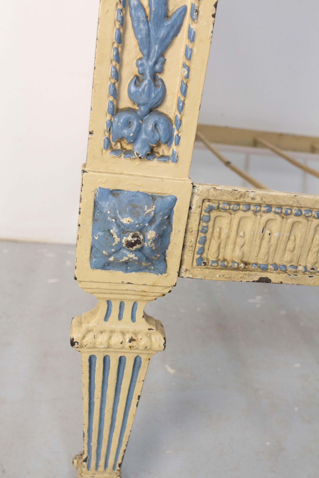 photo for sale French Painted Iron & Wrought Iron Banquette Child Sofa Louis XVI St, Circa 1880