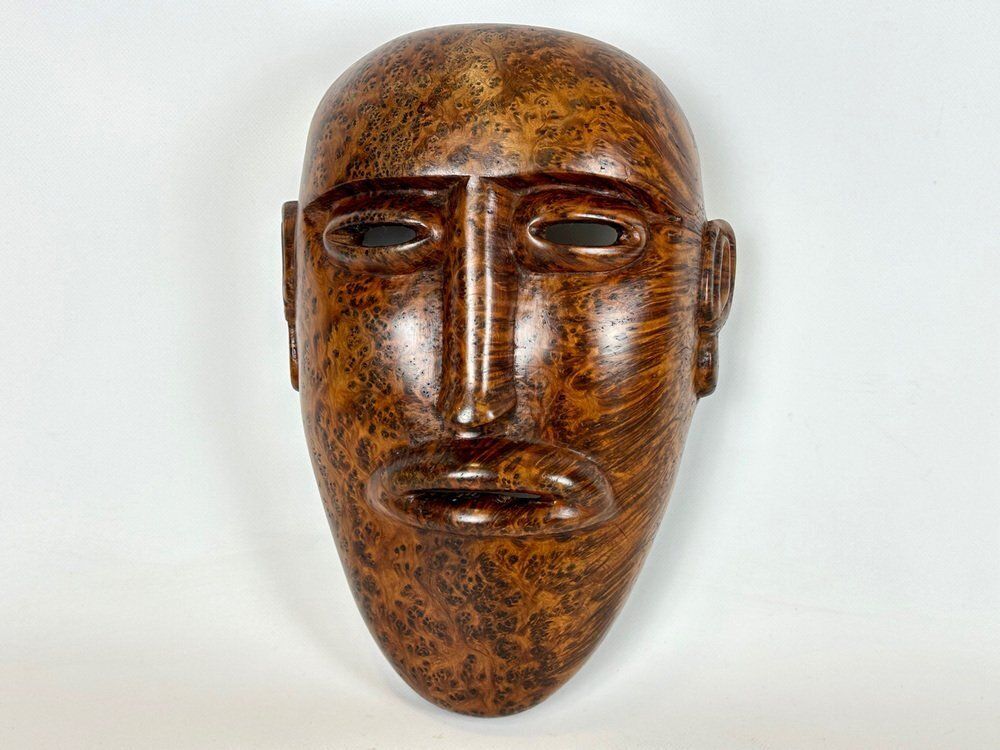 Art Folk Art Carved Wooden Mask, 20th Century photo