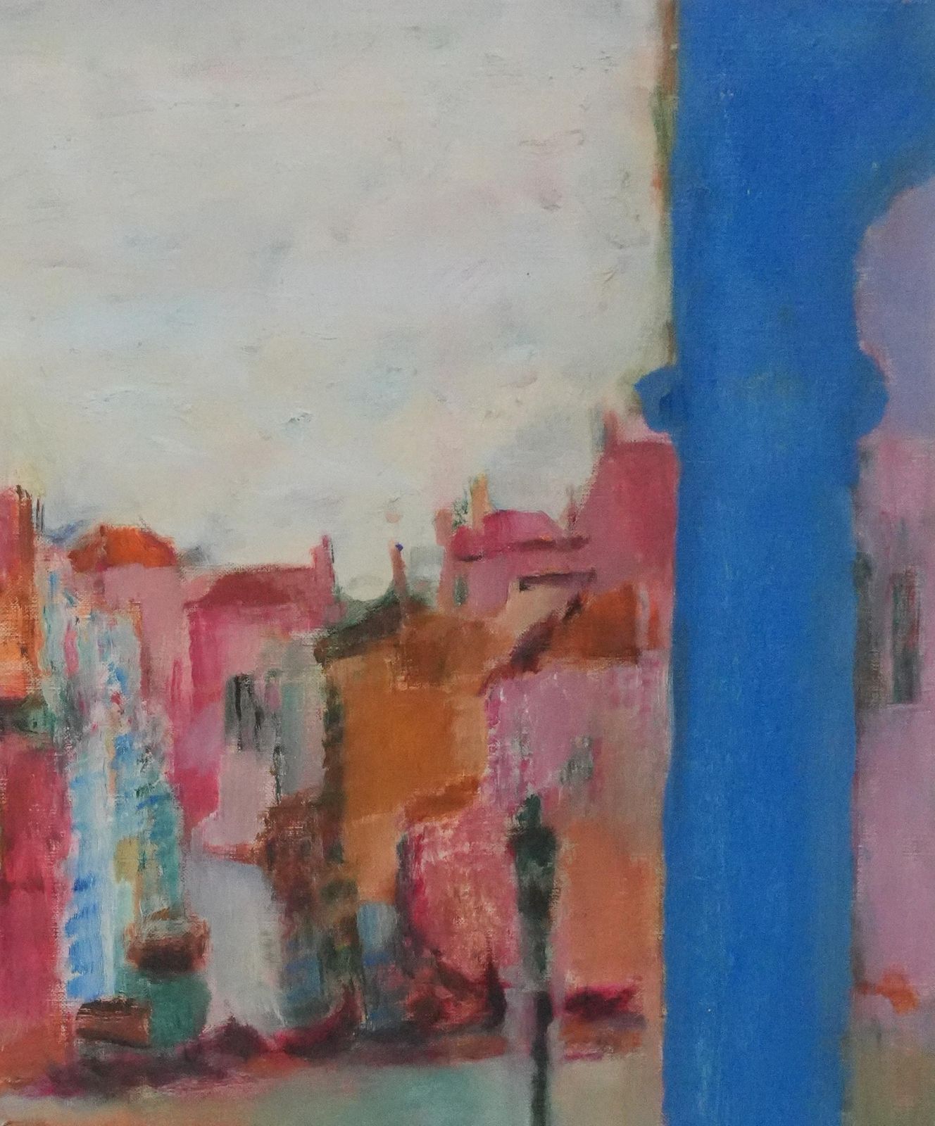 Masaaki Kuwaharagondolas In Venice   Original Oil On Canvas, Signedc. 1965 photo Art