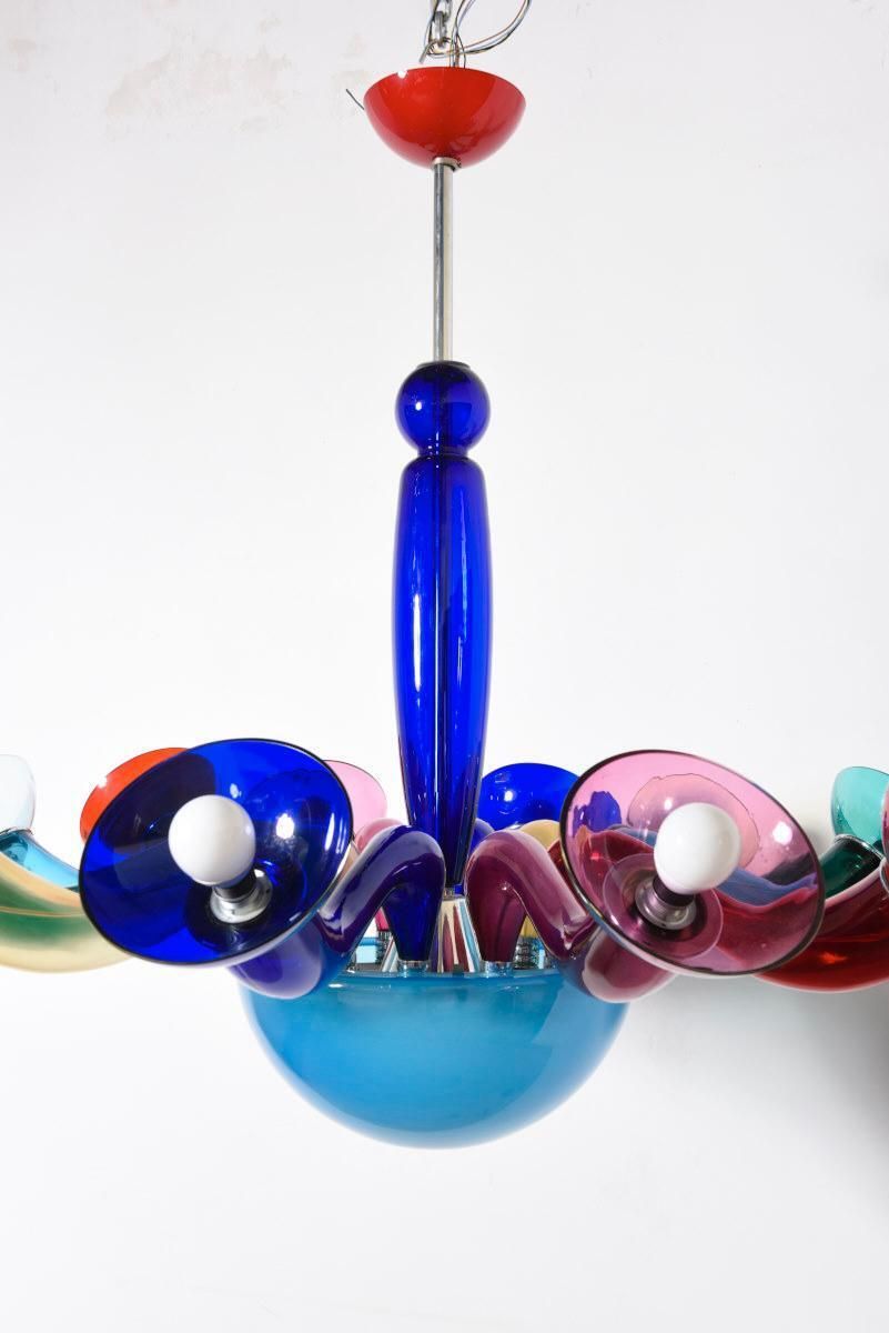 Ve Art Large Chandelier Murano Glass Memphis Style By Orni Halloween, Model Lena photo vinterior