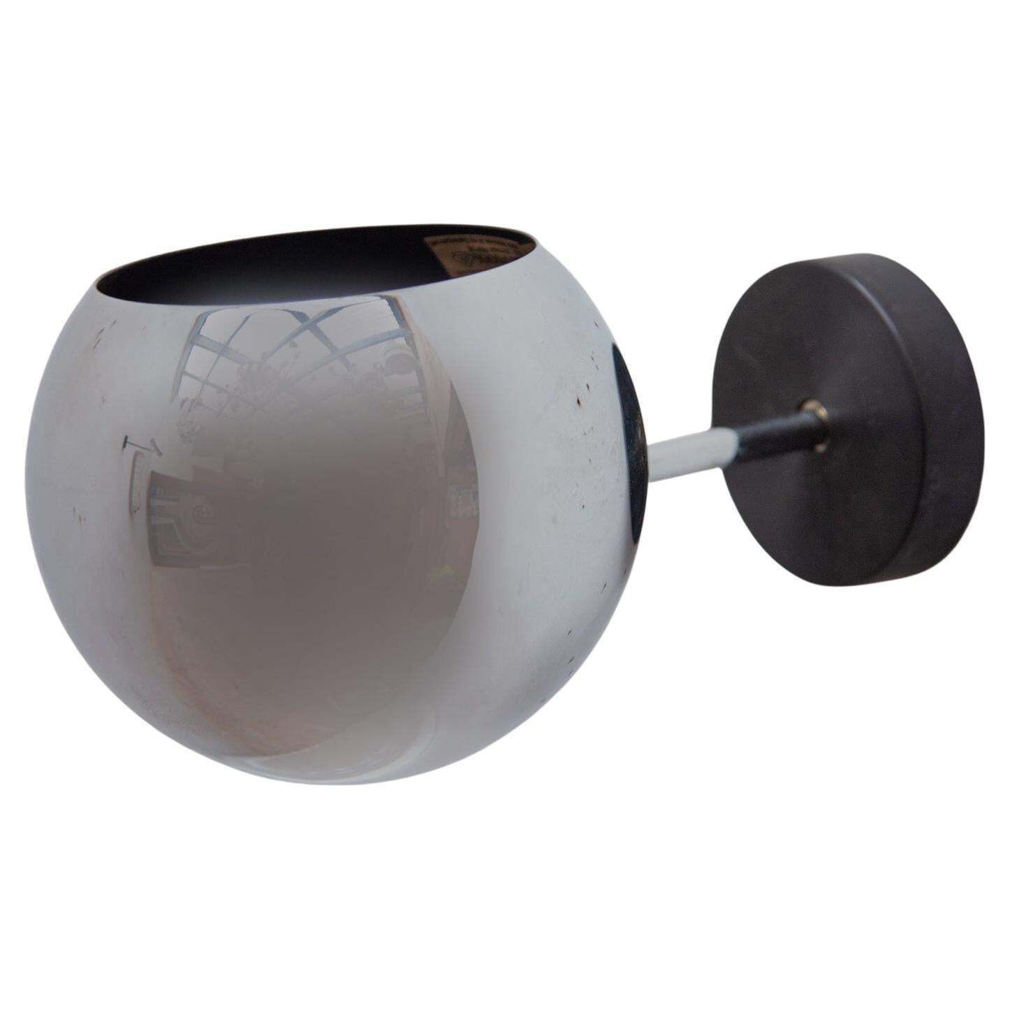 Set Of Two Staff Chrome Globe Wall Lights Designed By Motoko Ishii, 1960s photo for sale