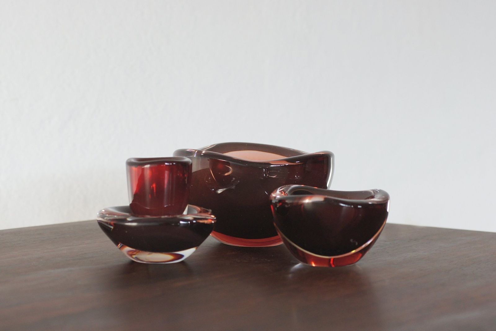 Glass Selena Bowl By Sven Palmqvist For Orrefors, 1950s, Set Of 4 photo Home Decor
