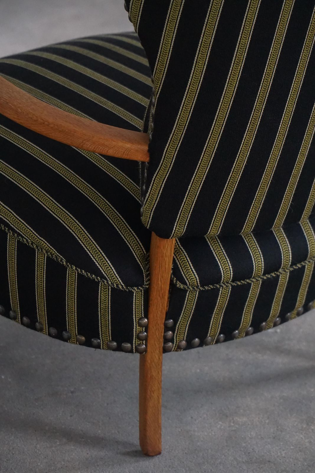 Furniture Danish Mid Century Modern, Wingback Lounge Chair In Oak, Viggo Boesen, 1950s photo