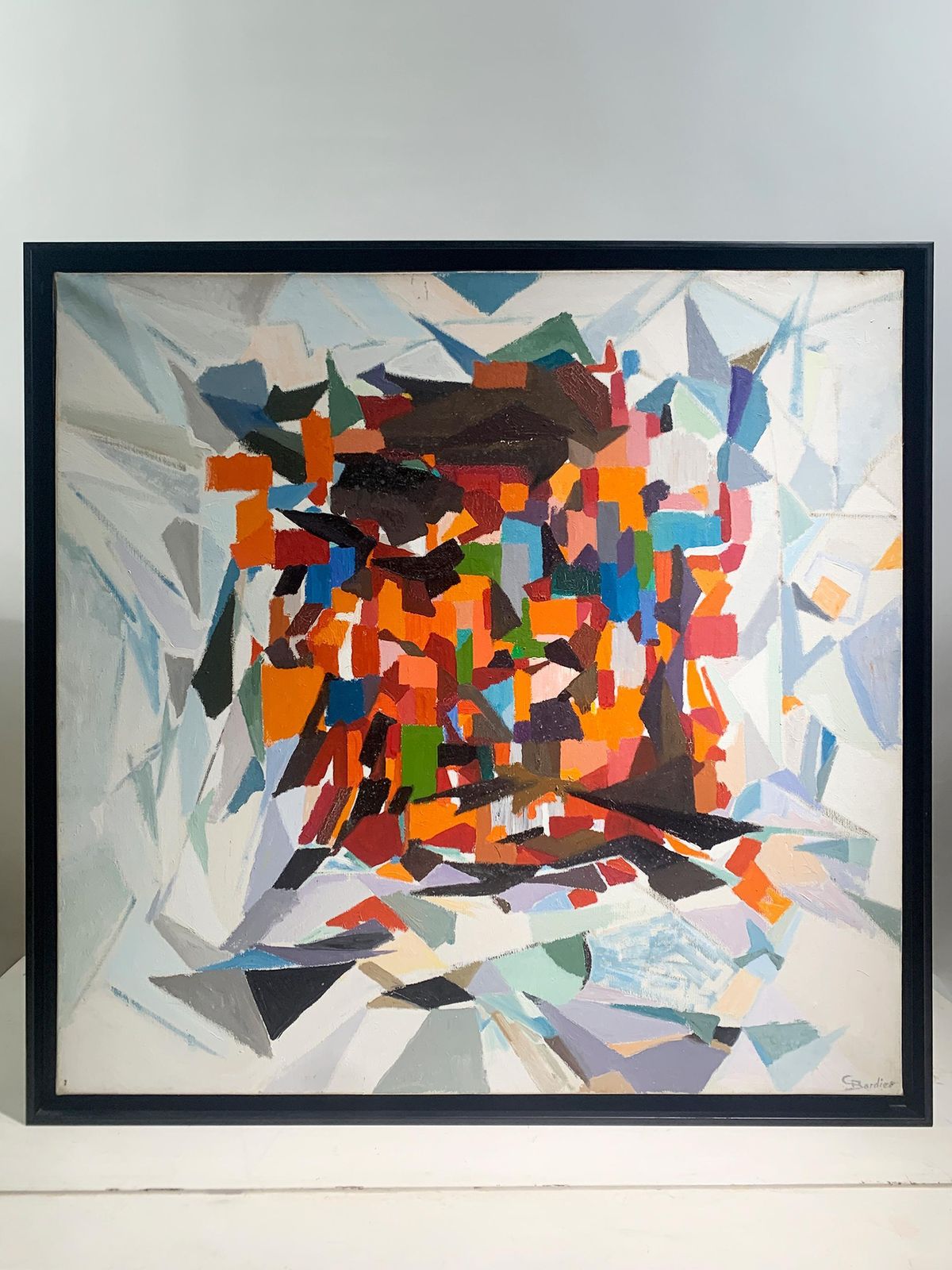 Fauvist Abstract Expressionist Painting By G. Bordier, Signed, Circa 1940's photo furniture