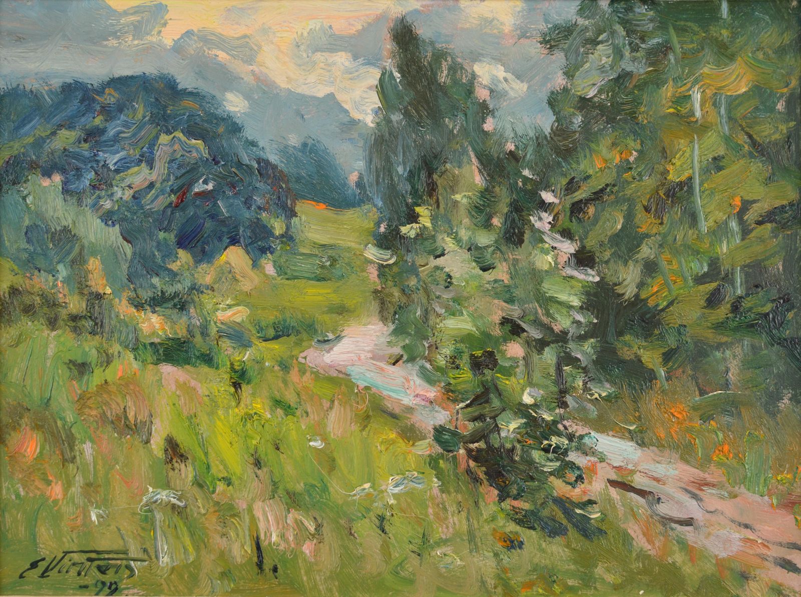Edgars Vintersmeadow. 1992. Cardboard/Oil. 31x42 Cm1992