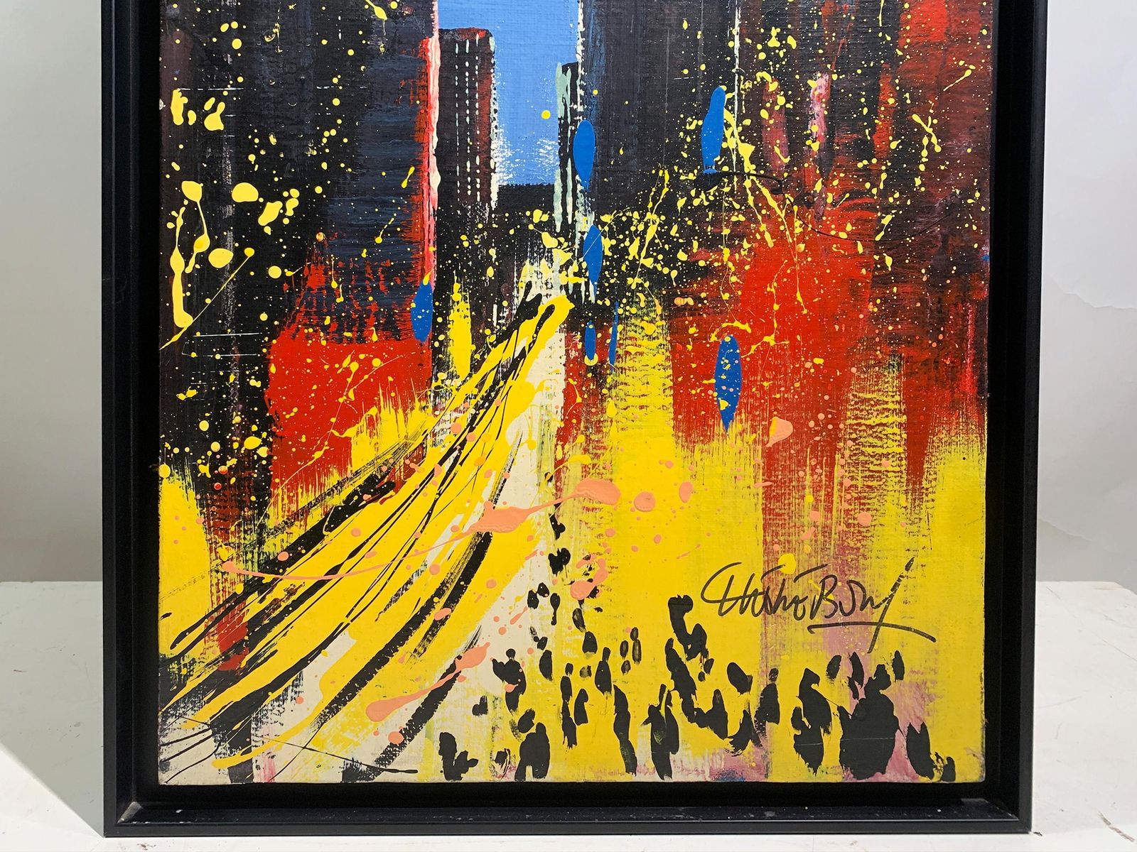 Christian Claerbout Expressionist New York Cityscape Painting, Signed photo 6036.0