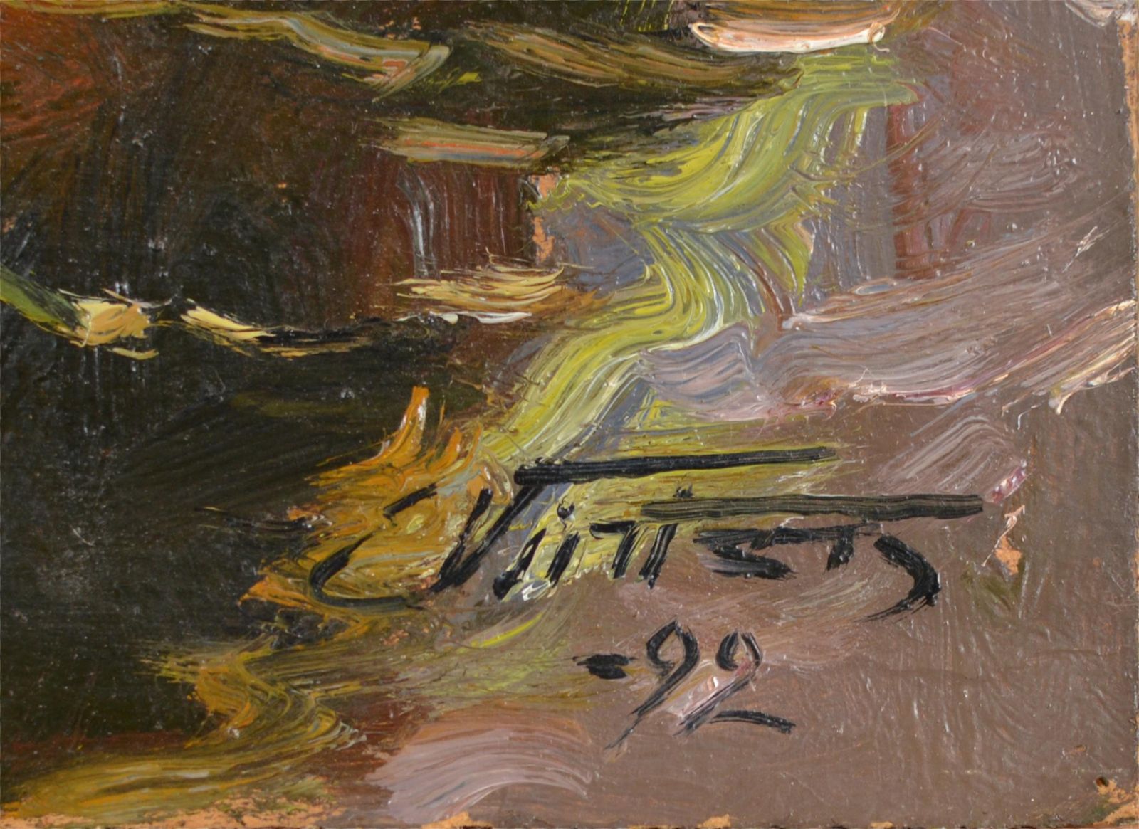 Edgars Vintersriver View. 1992. Cardboard/Oil. 40x49 Cm1992 photo 418.0