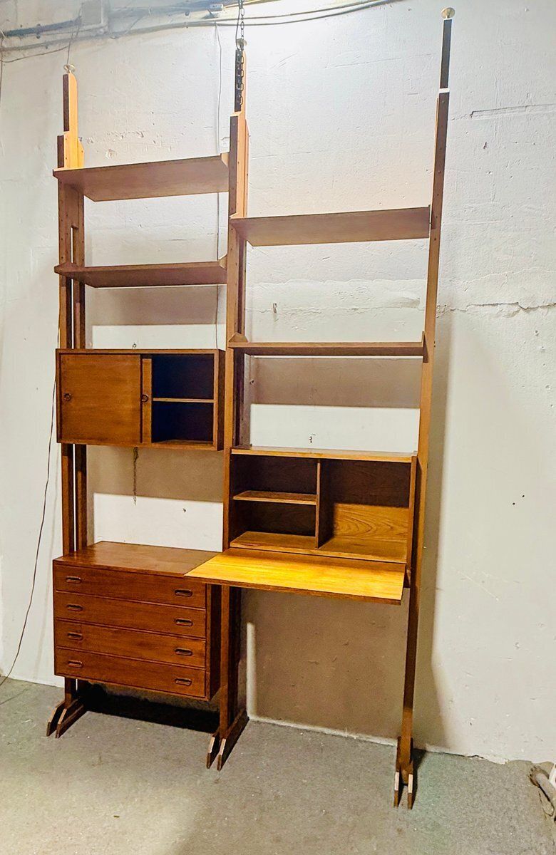 Italian Wooden Modular Bookcase, 1960s photo Furniture