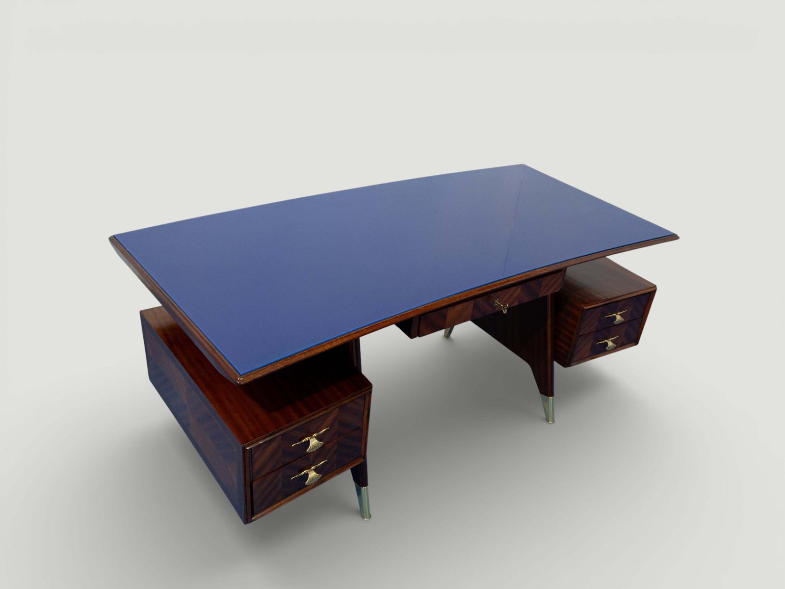 Italian Mid Century Executive Desk Designed By Vittorio Dassi, 1950s photo vinterior
