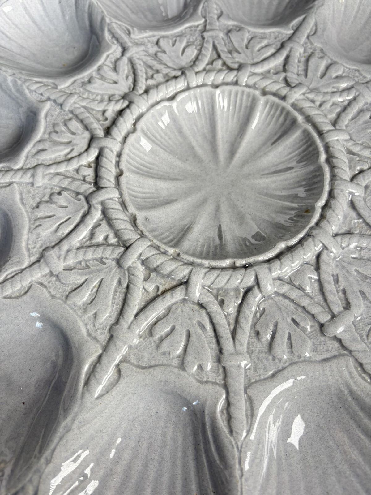 Oyster Dish And Plates. Set Of 13 Pieces Sarreguemines, France photo vinterior