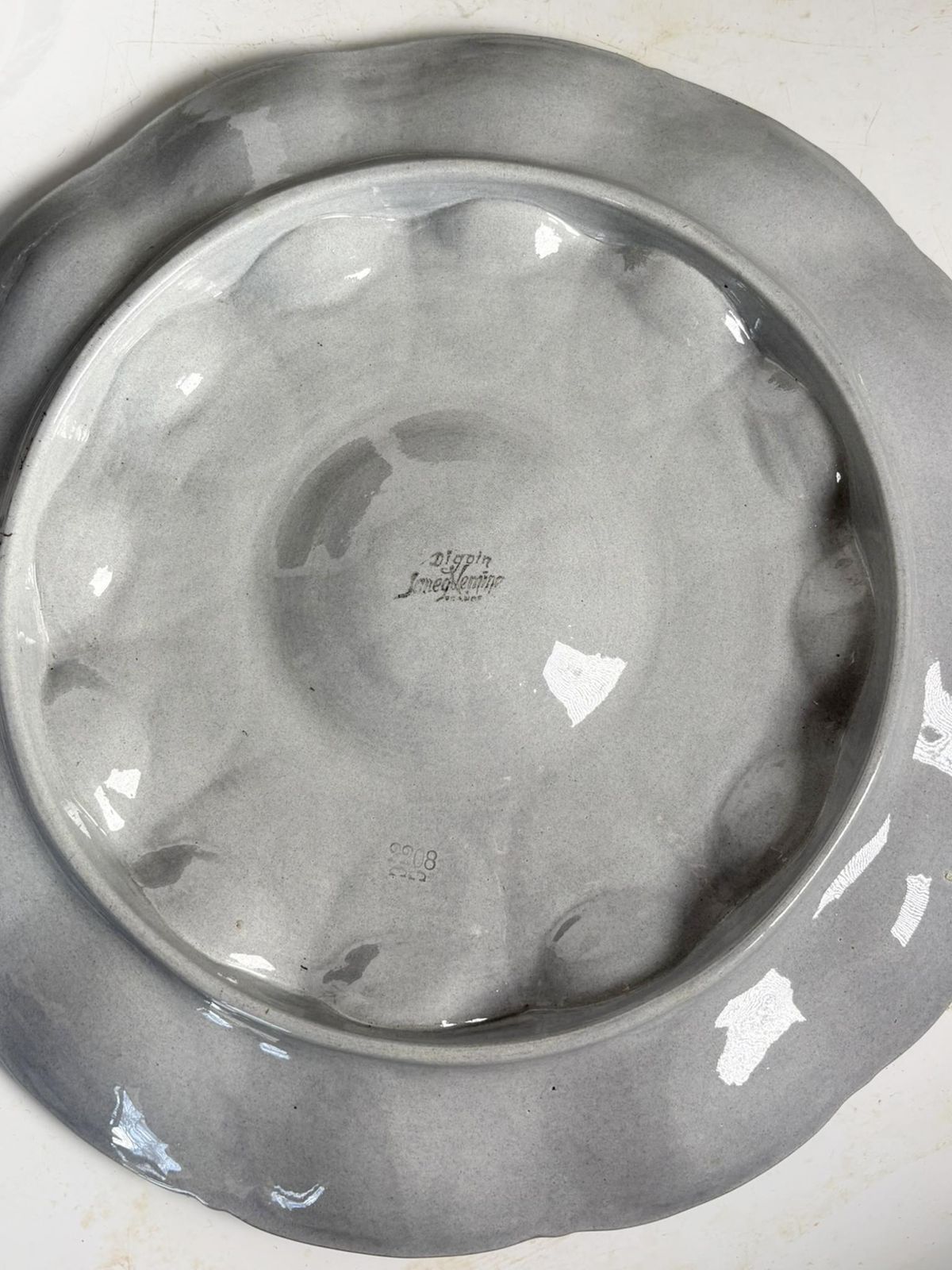 Oyster Dish And Plates. Set Of 13 Pieces Sarreguemines, France photo vintage