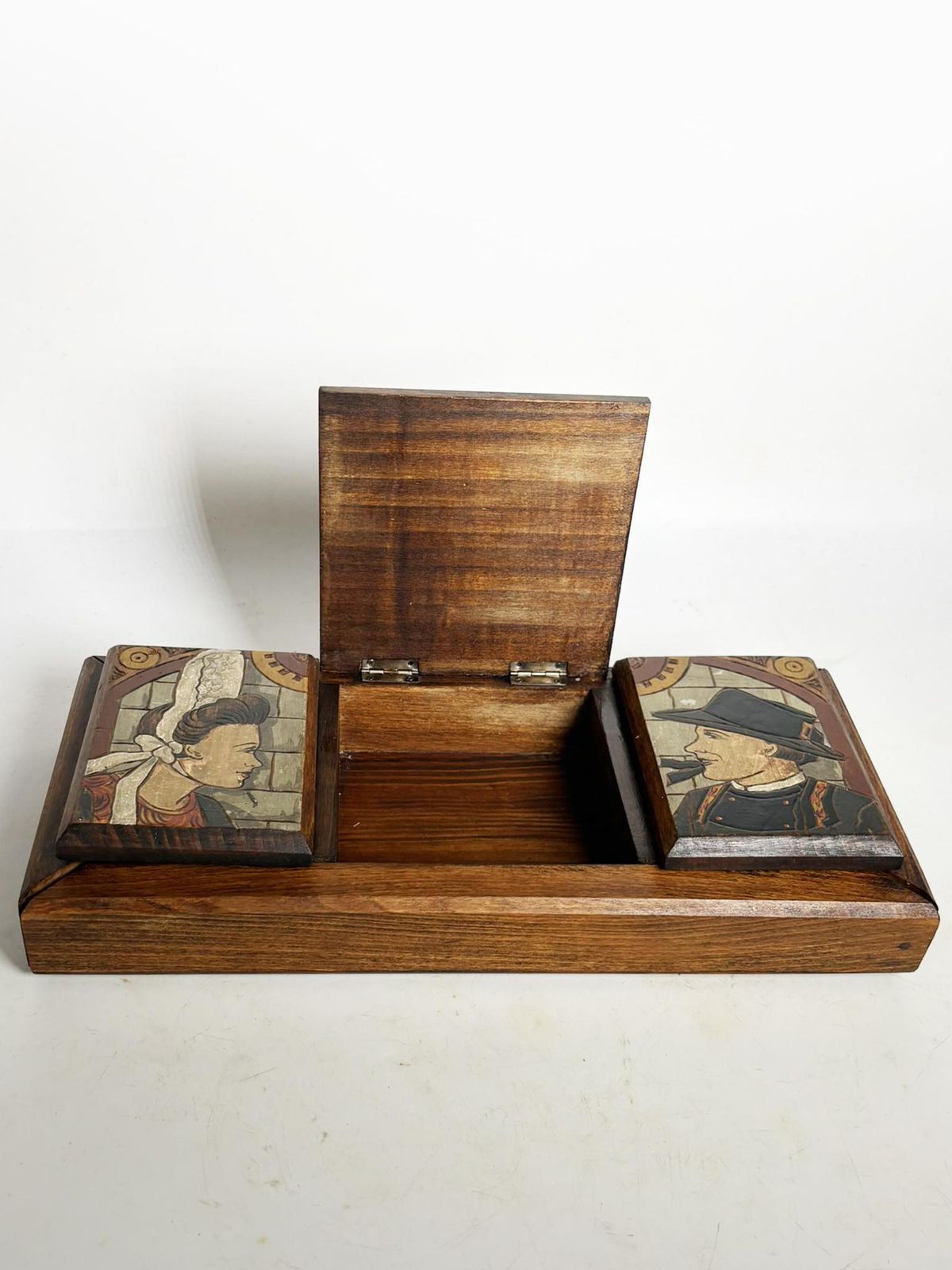 photo furniture French Provincial Wood Box, With Sculpted Decors, France, 1950