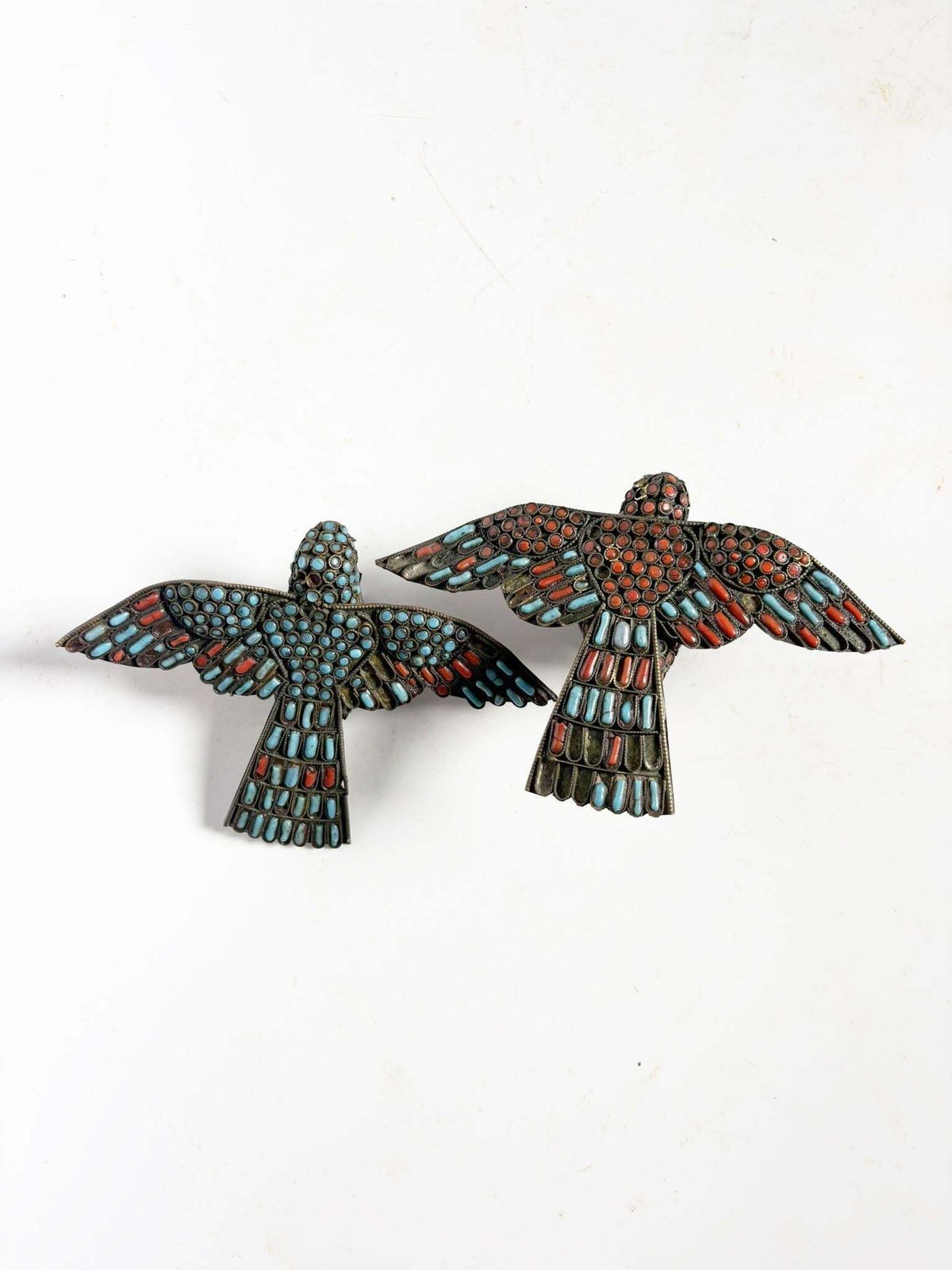Pair Of Brass Small Decorative Brass Birds Figurines, France, 1950 photo furniture