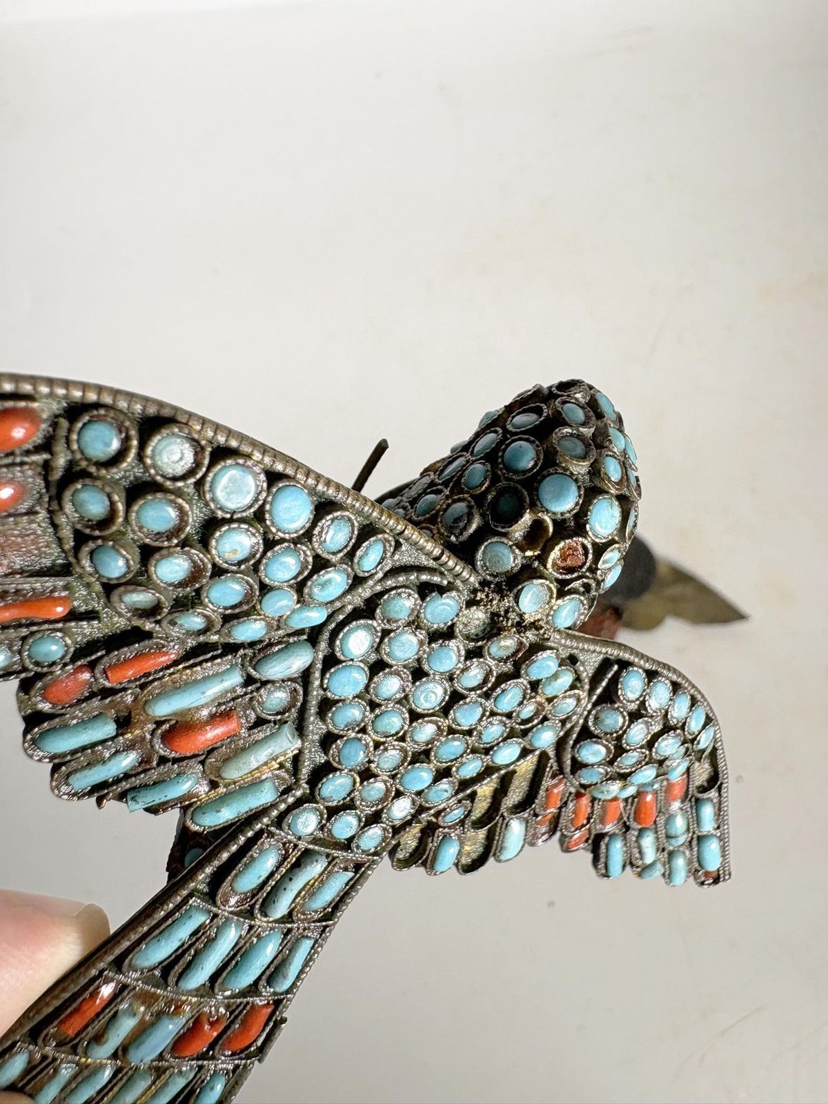 photo for sale Pair Of Brass Small Decorative Brass Birds Figurines, France, 1950