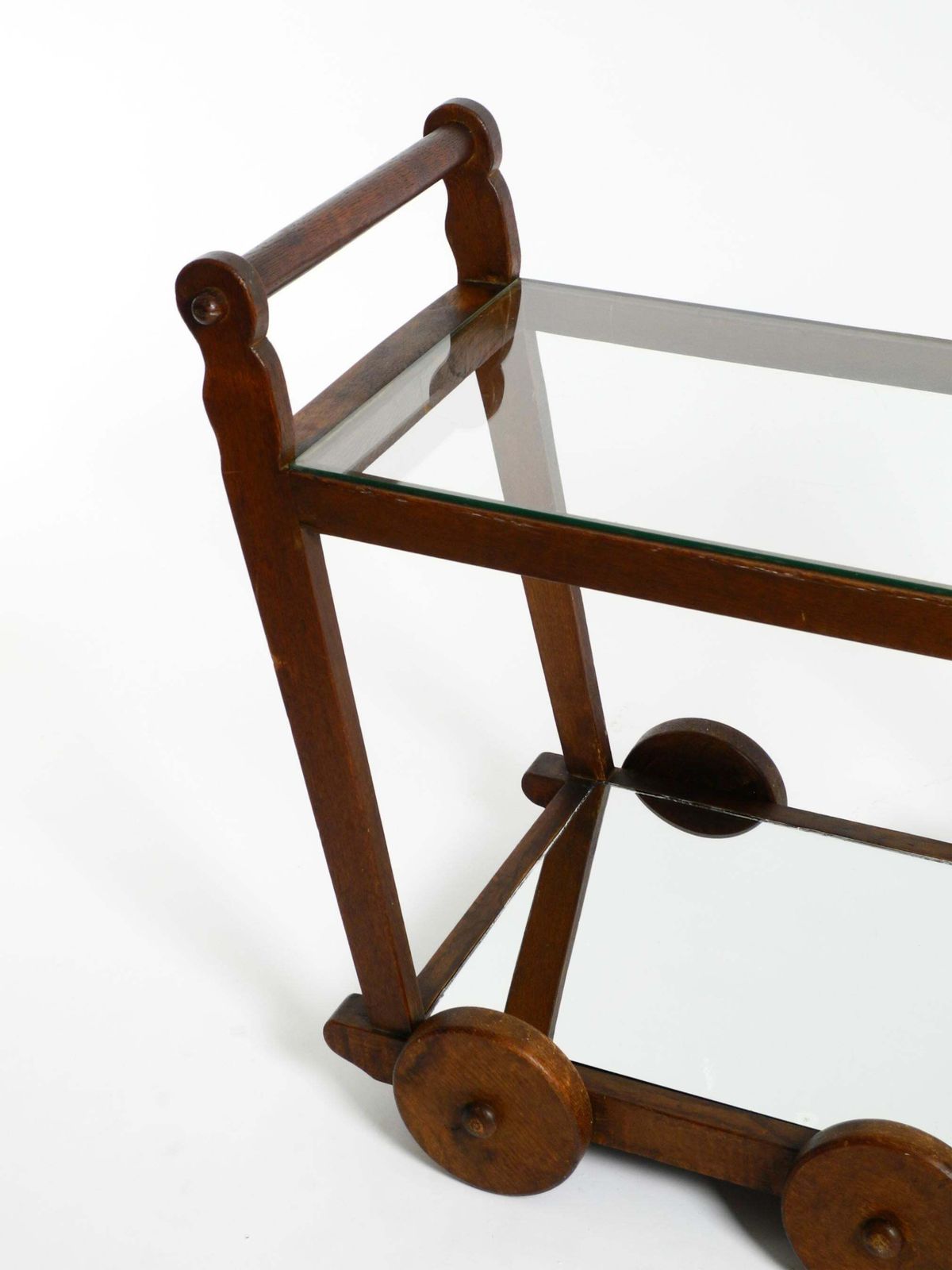 photo for sale Beautiful, Unique 1930s Tea Trolley Bar Cart Made Of Solid Oak Wood