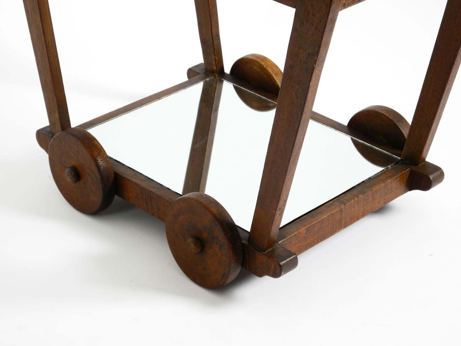 2096.0 Beautiful, Unique 1930s Tea Trolley Bar Cart Made Of Solid Oak Wood photo