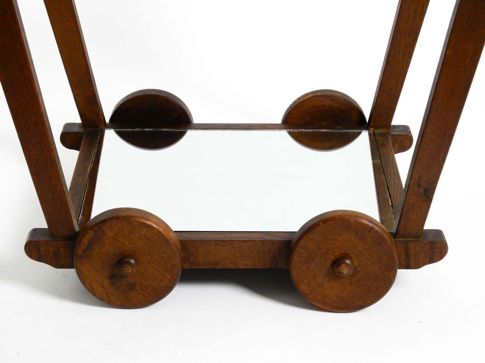 photo vinterior Beautiful, Unique 1930s Tea Trolley Bar Cart Made Of Solid Oak Wood