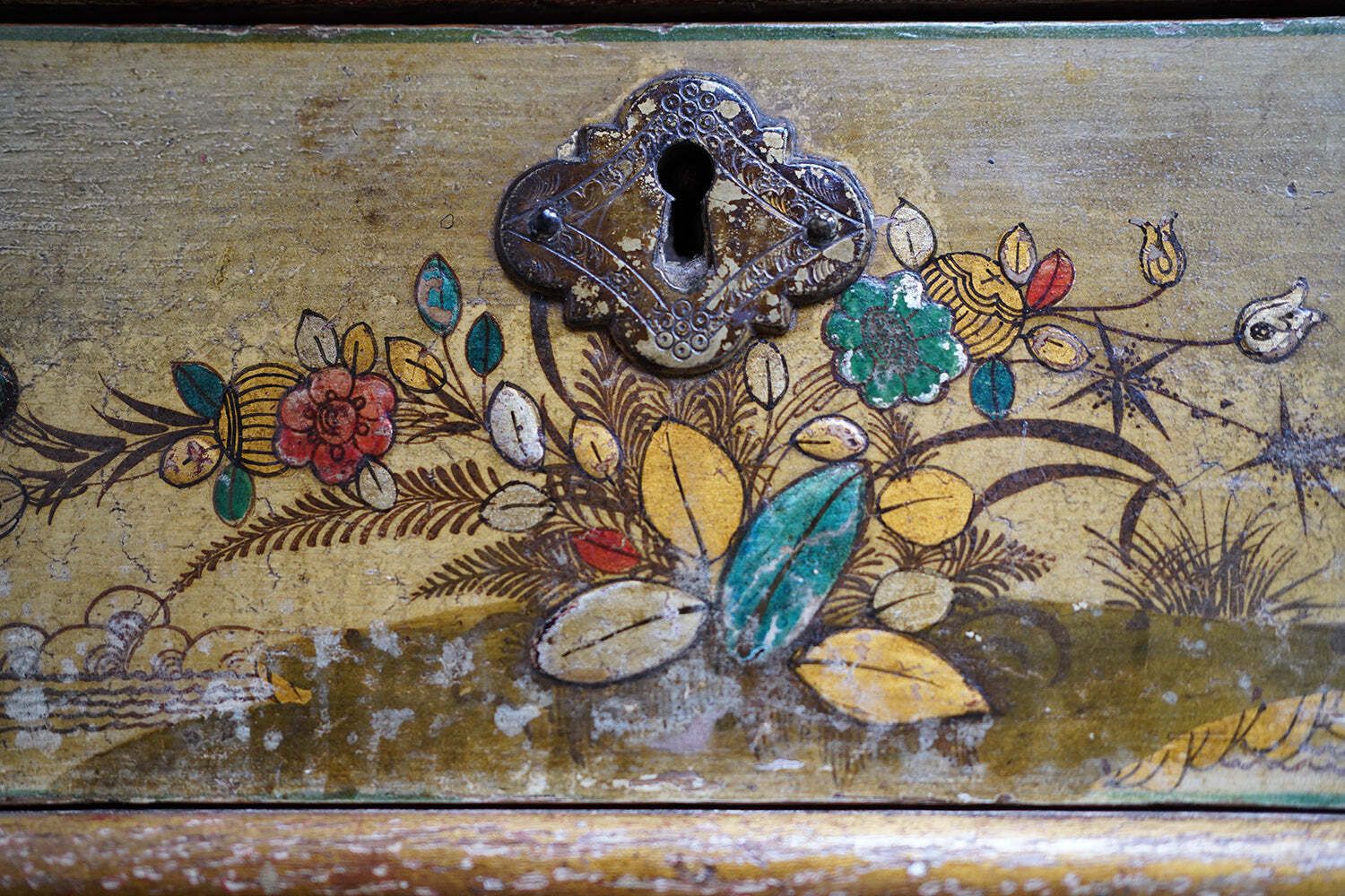 Furniture An Early 20thc Chinoiserie Lacquer Decorated & Painted Desk C.1920 25 photo