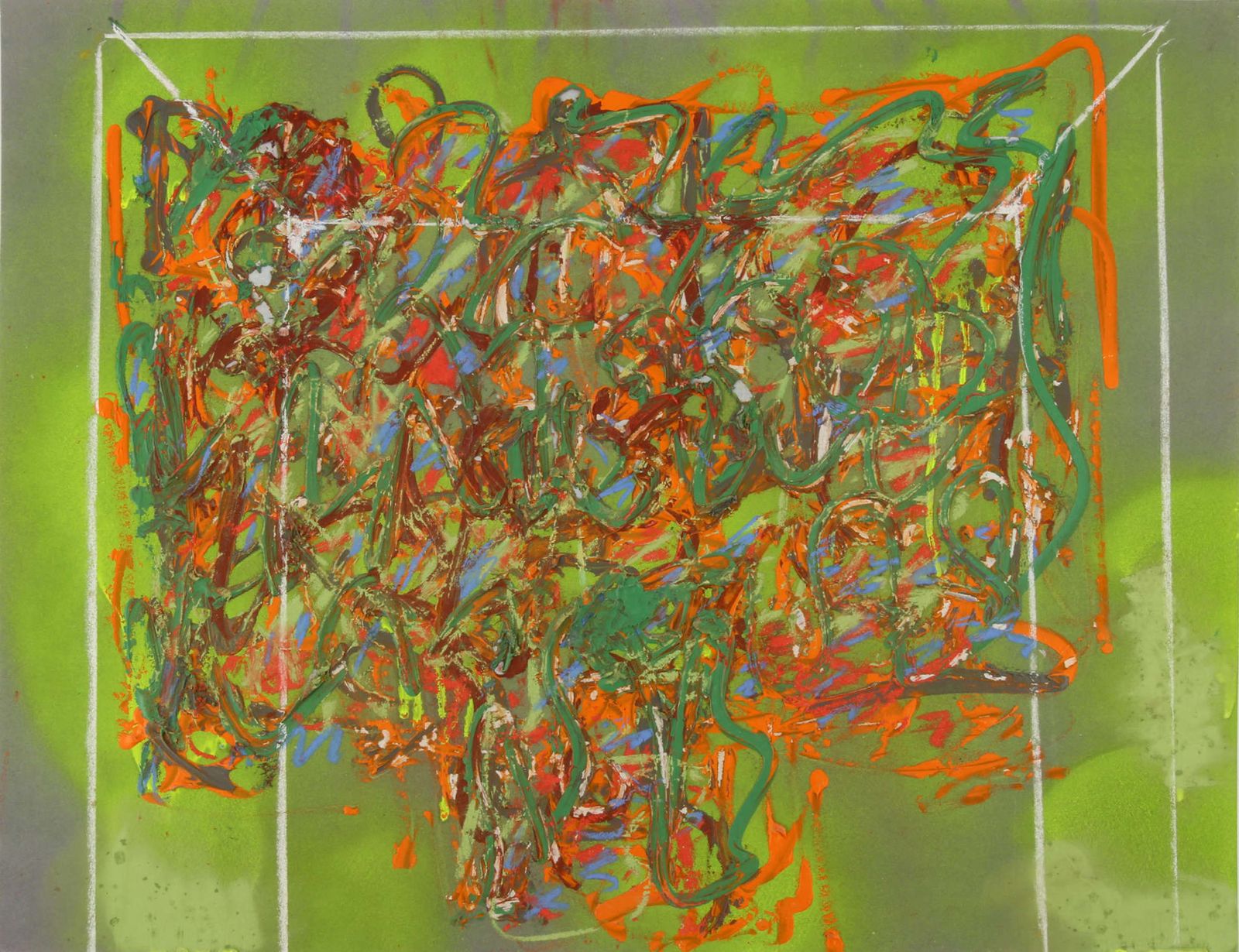Bold Mixed Media Abstract Painting By Collectible British Artist photo furniture