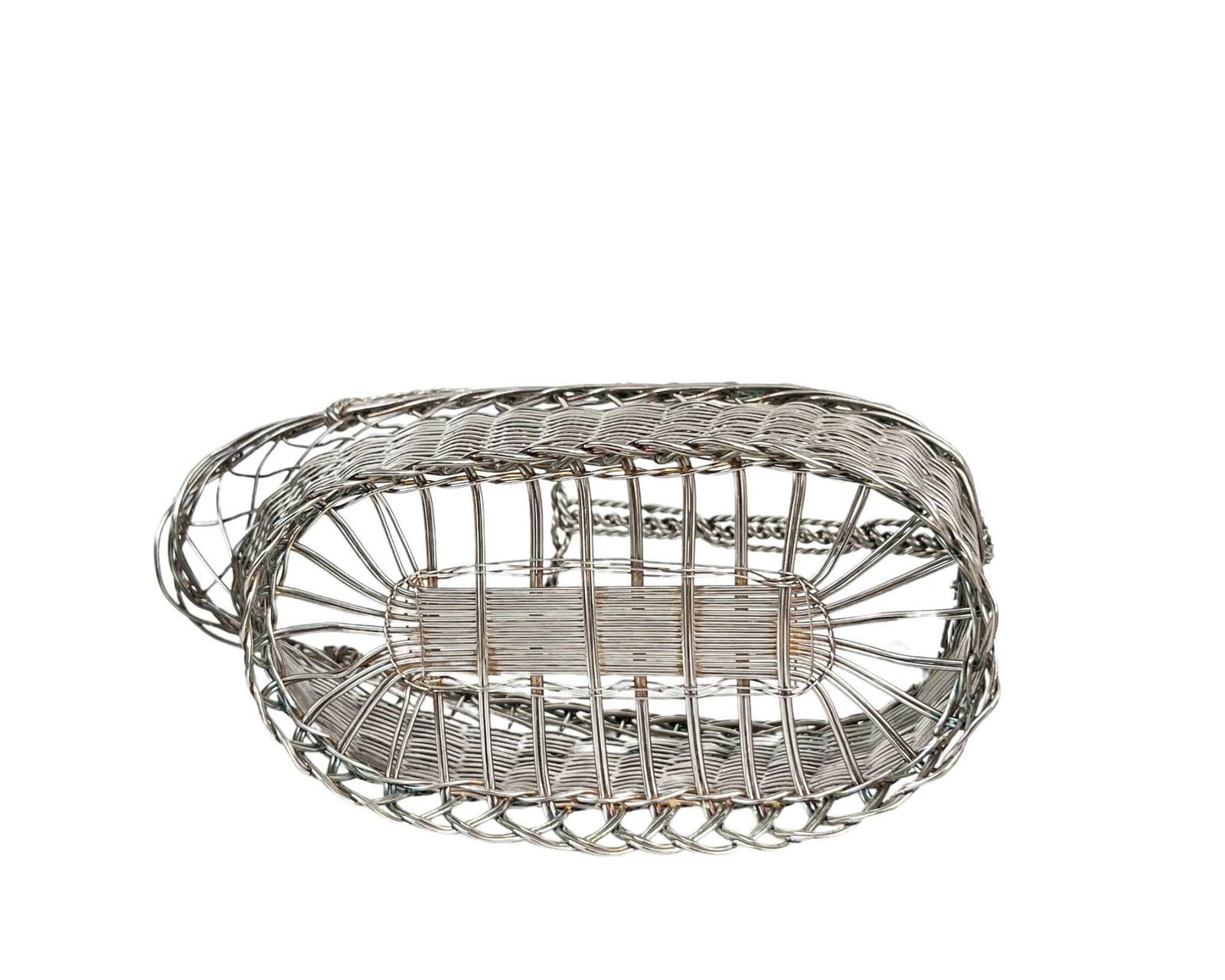 Vintage Wine Basket Metal | 1 Pc | Christofle Style France 1950s photo 121.0