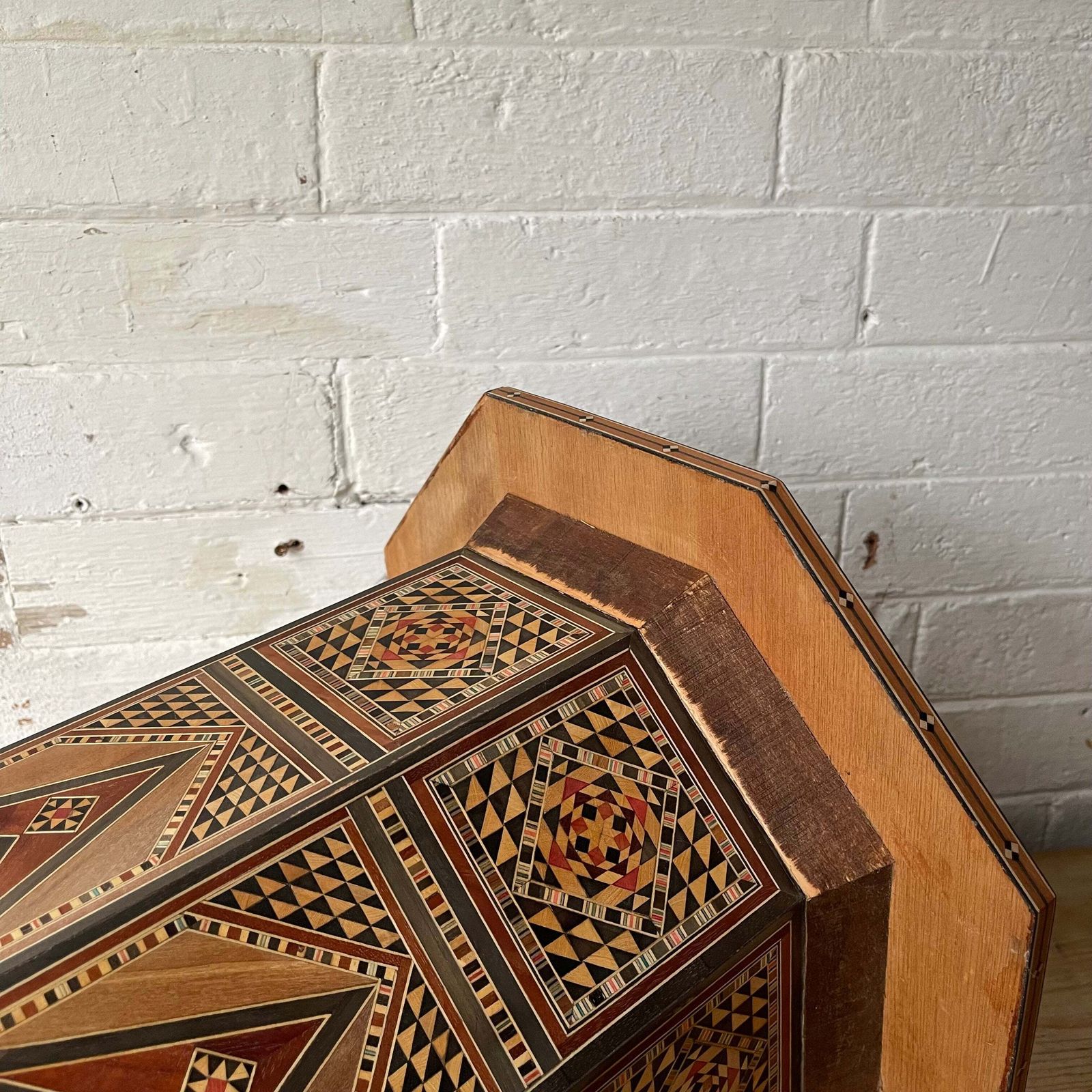 Moroccan Inlaid Marquetry Table   Large #1932 photo Furniture