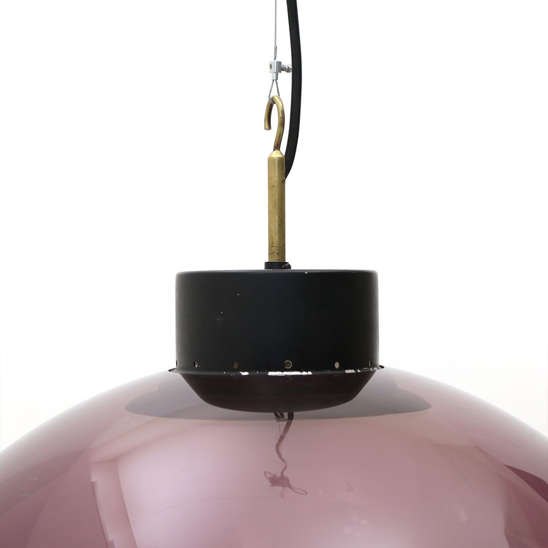 Purple Methacrylate And Glass Chandelier, 1950s photo vinterior