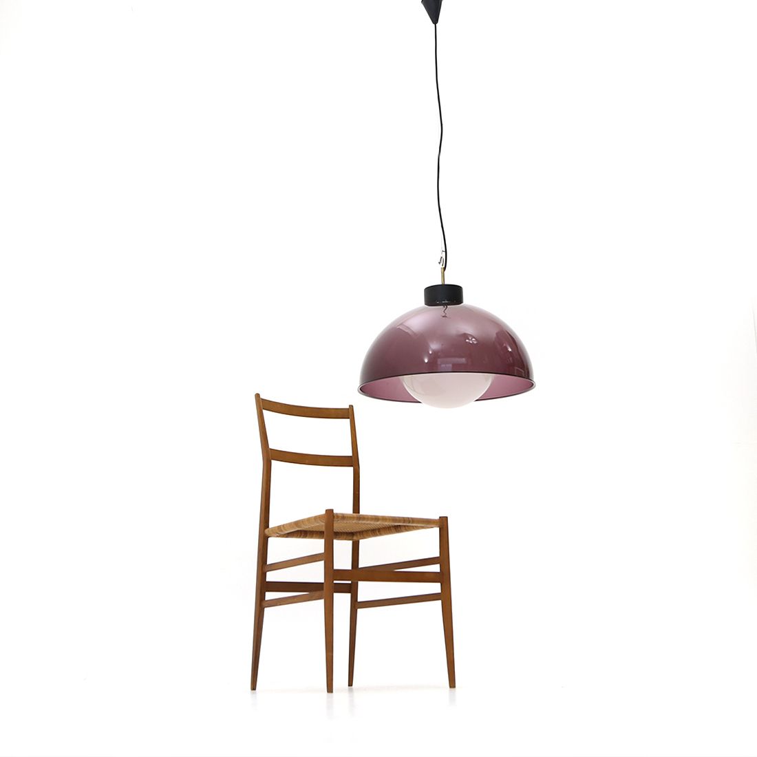 photo furniture Purple Methacrylate And Glass Chandelier, 1950s