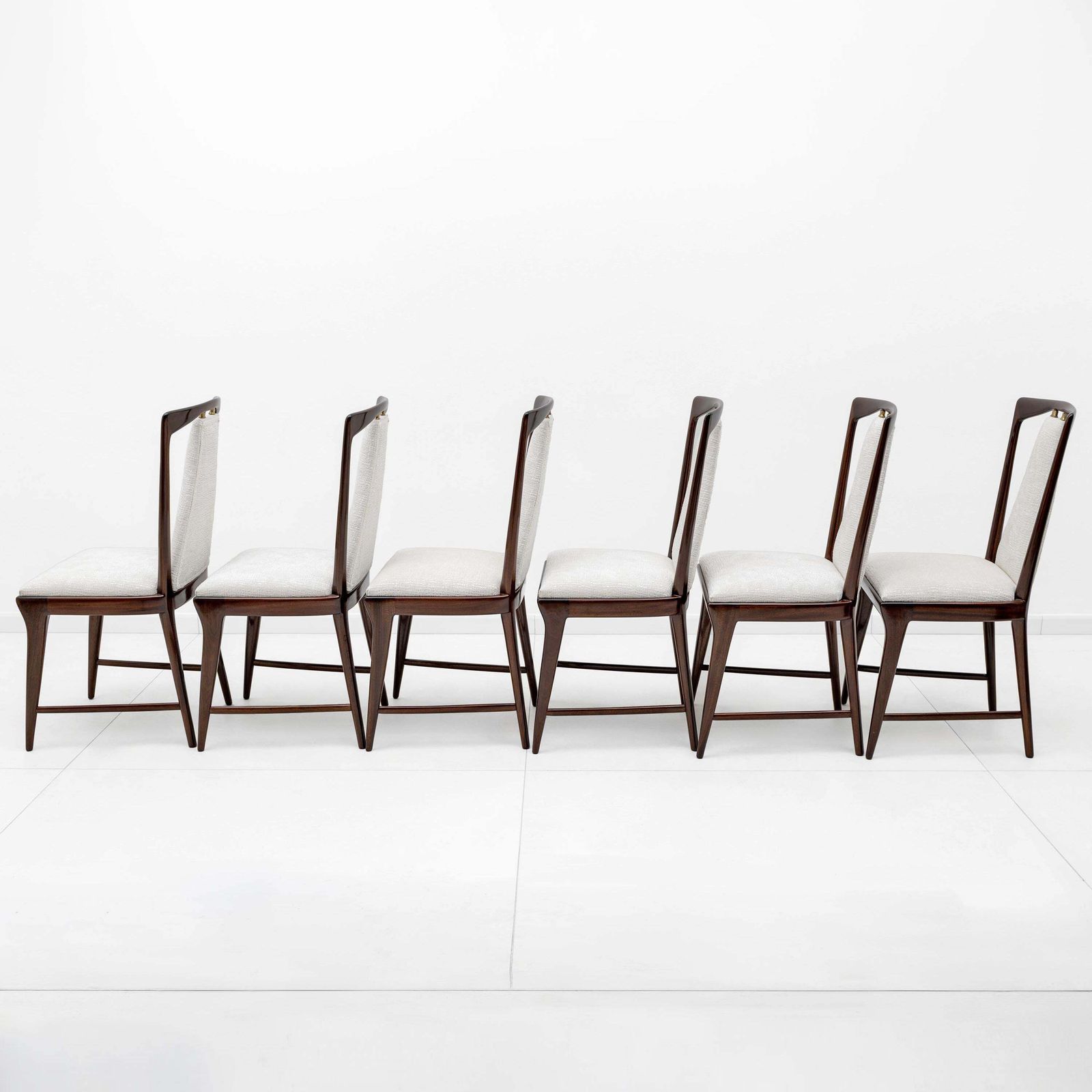 Set Of 6 Osvaldo Borsani Mid Century Modern Italian Bouclè Dining Chairs, 50s photo 5326.0