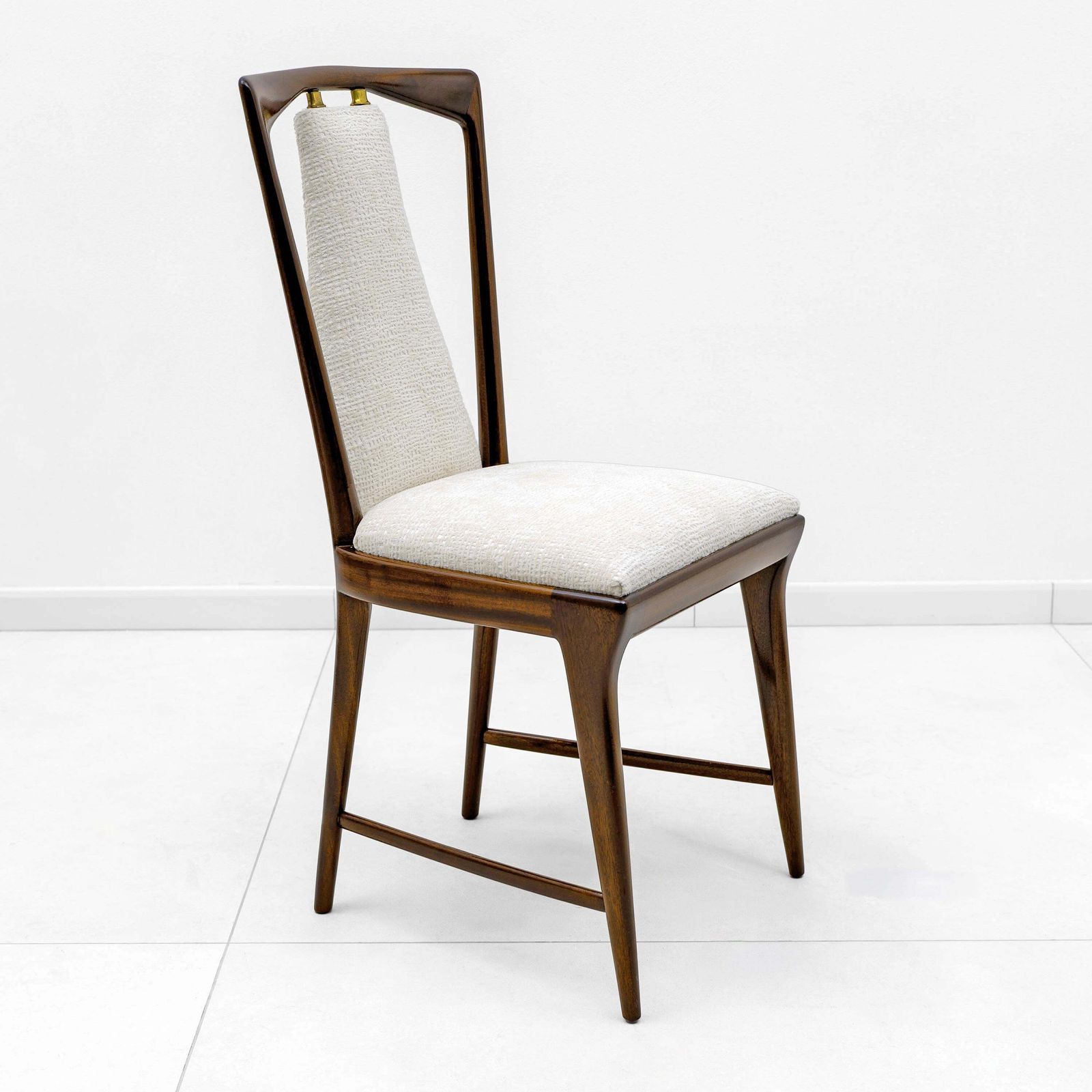 Set Of 6 Osvaldo Borsani Mid Century Modern Italian Bouclè Dining Chairs, 50s photo vintage