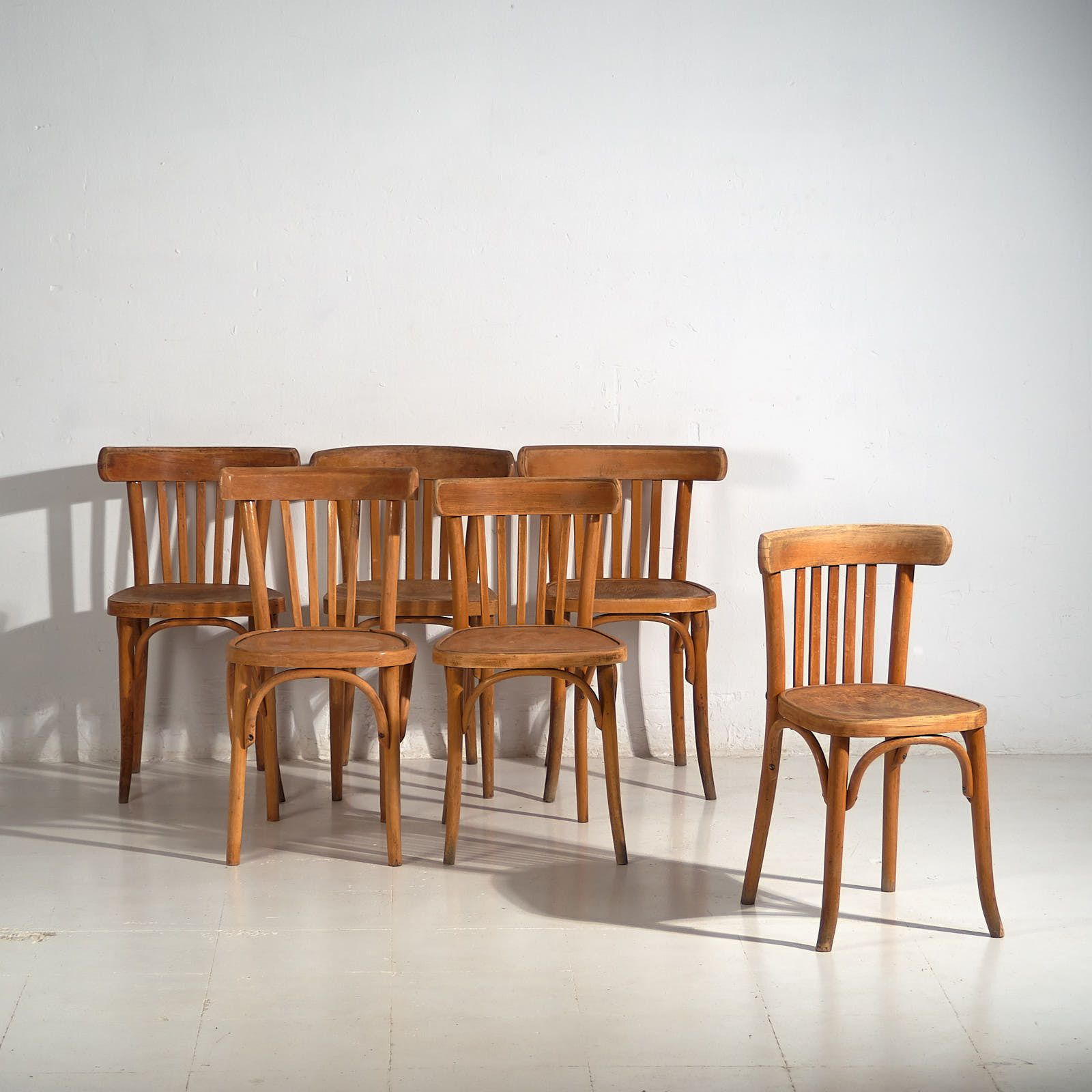 Antique Thonet Bistro Chairs (C.1920). Set Of 6 Pieces #4