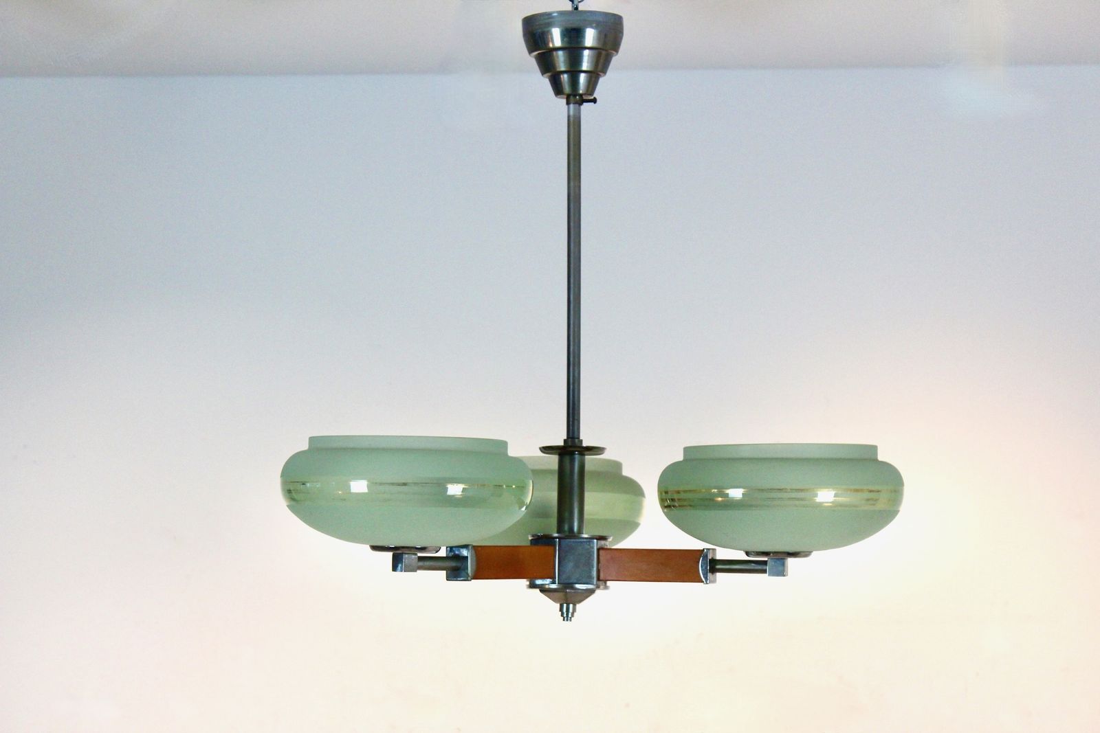 Czechoslovak Functionalist Art Deco Chandelier, Circa 1930–1935