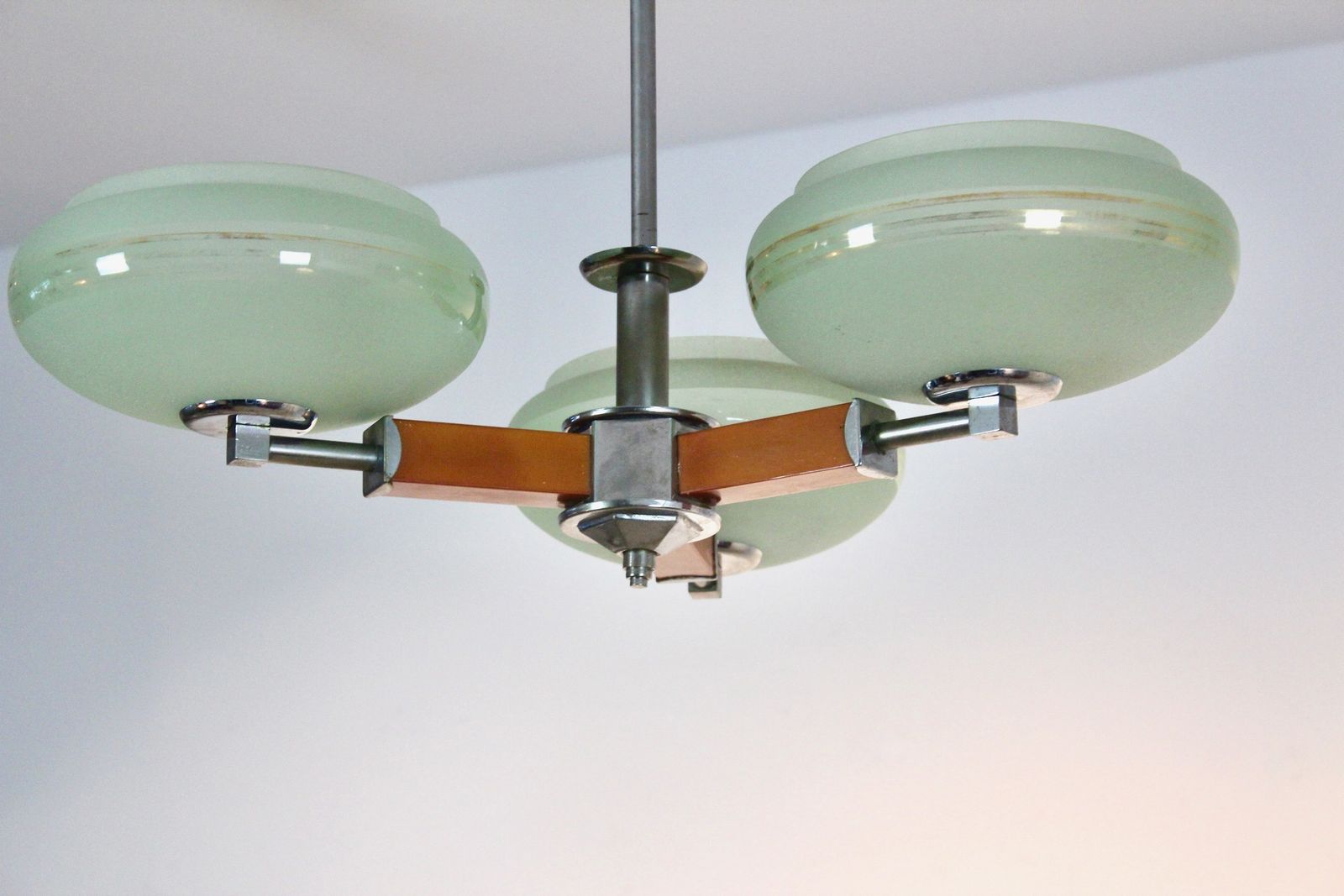 Lighting Czechoslovak Functionalist Art Deco Chandelier, Circa 1930–1935 photo
