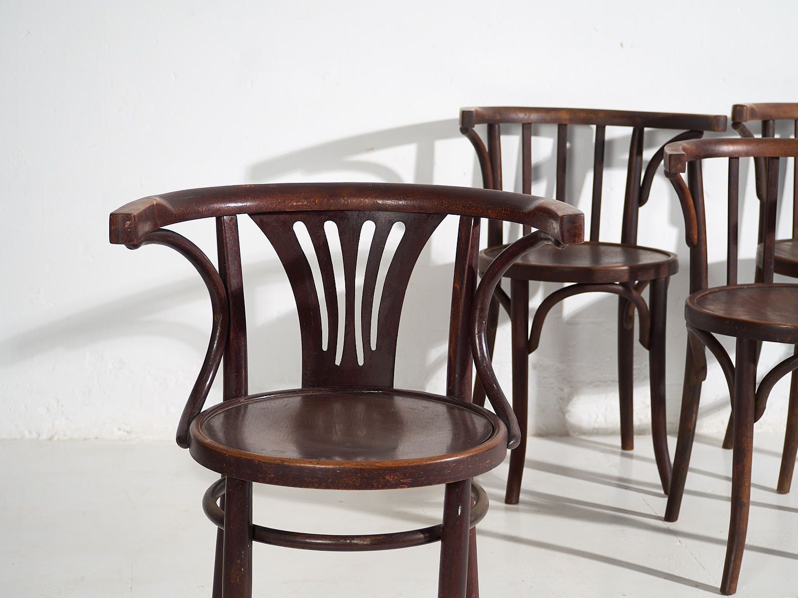 Thonet Antique Chairs With Armrests (C.1920). Set Of 4 Pieces #3 photo furniture